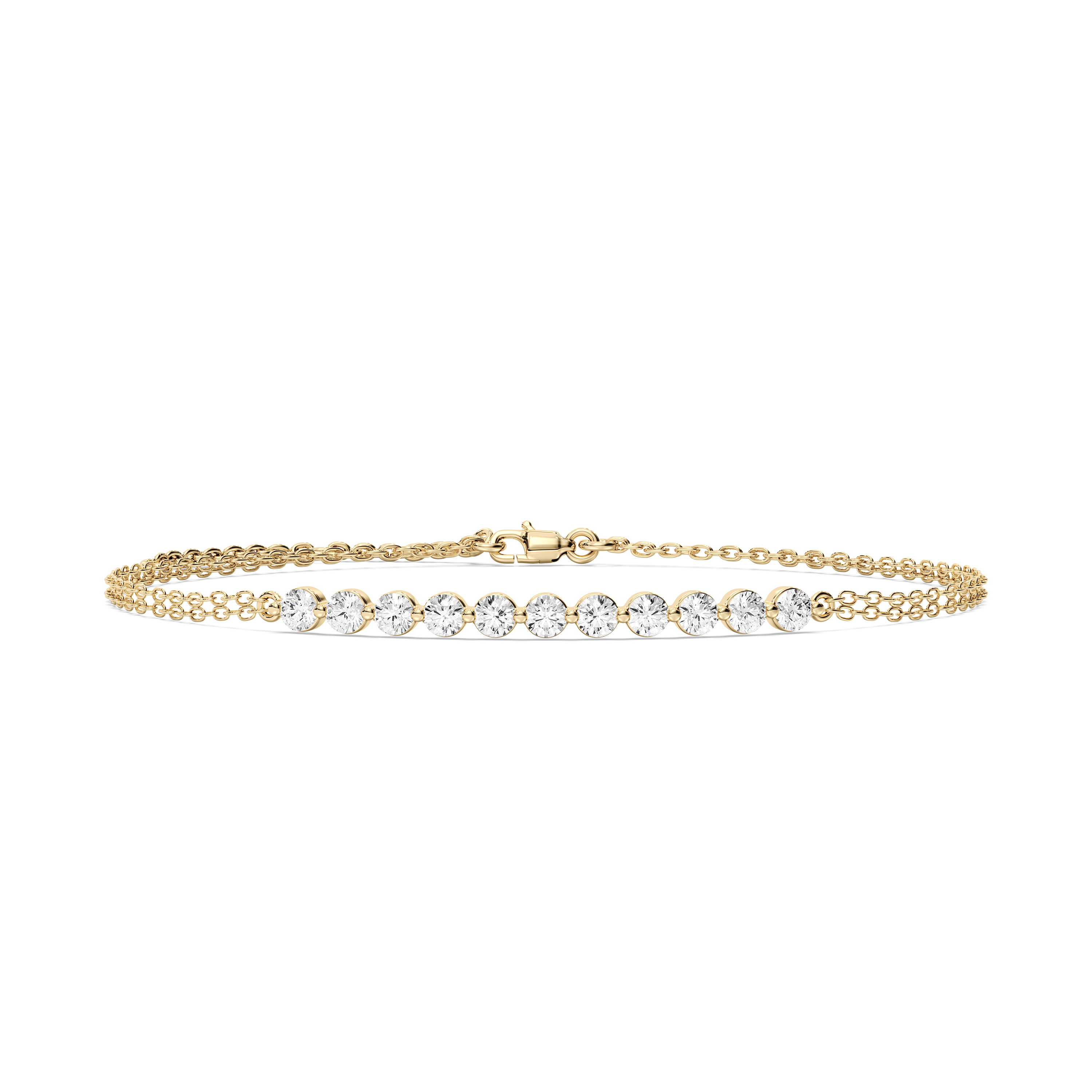 1 Carat Round Diamond Single Row Sparkle Floret Chain Bracelet