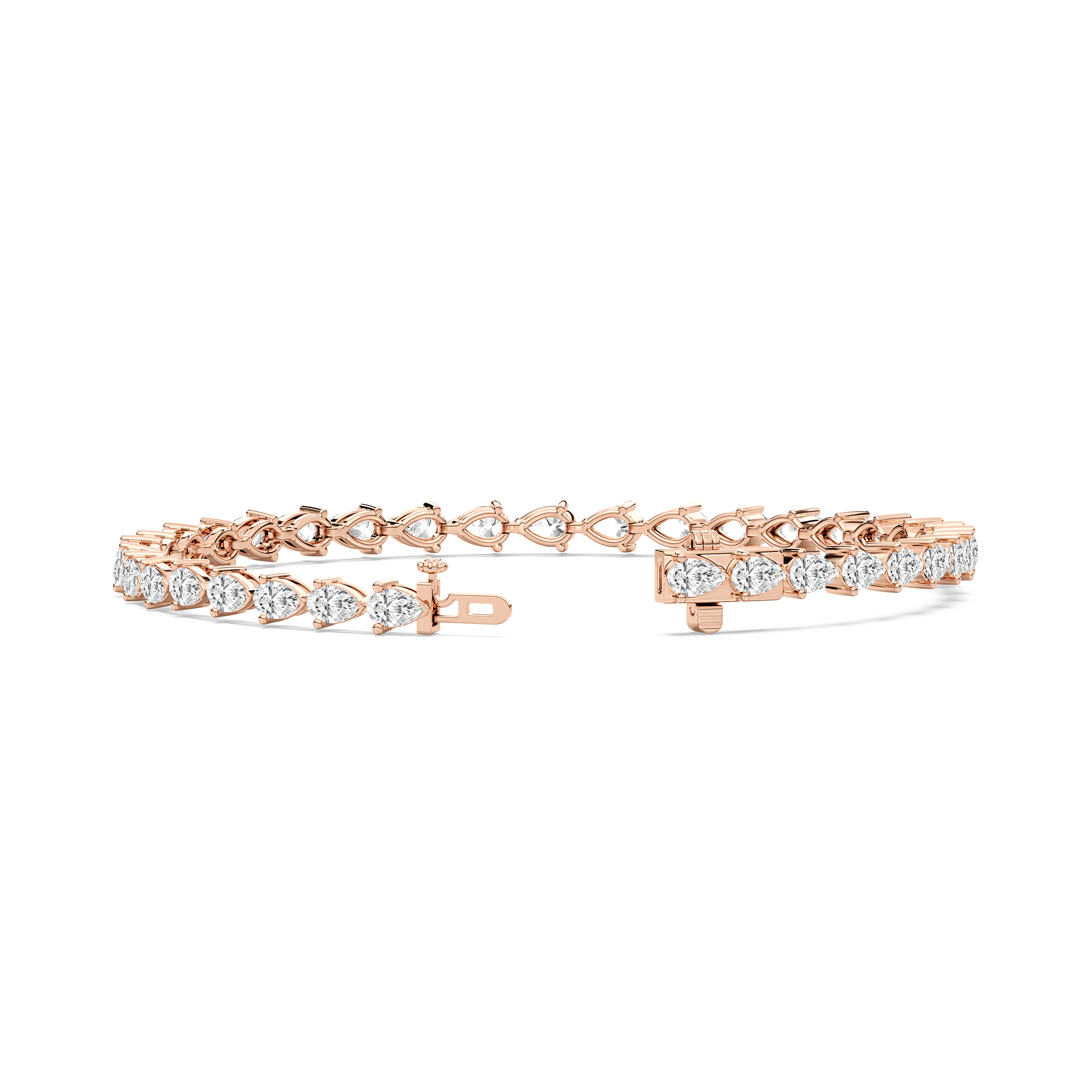 Pear Diamond Lorra Curved Tennis Bracelet