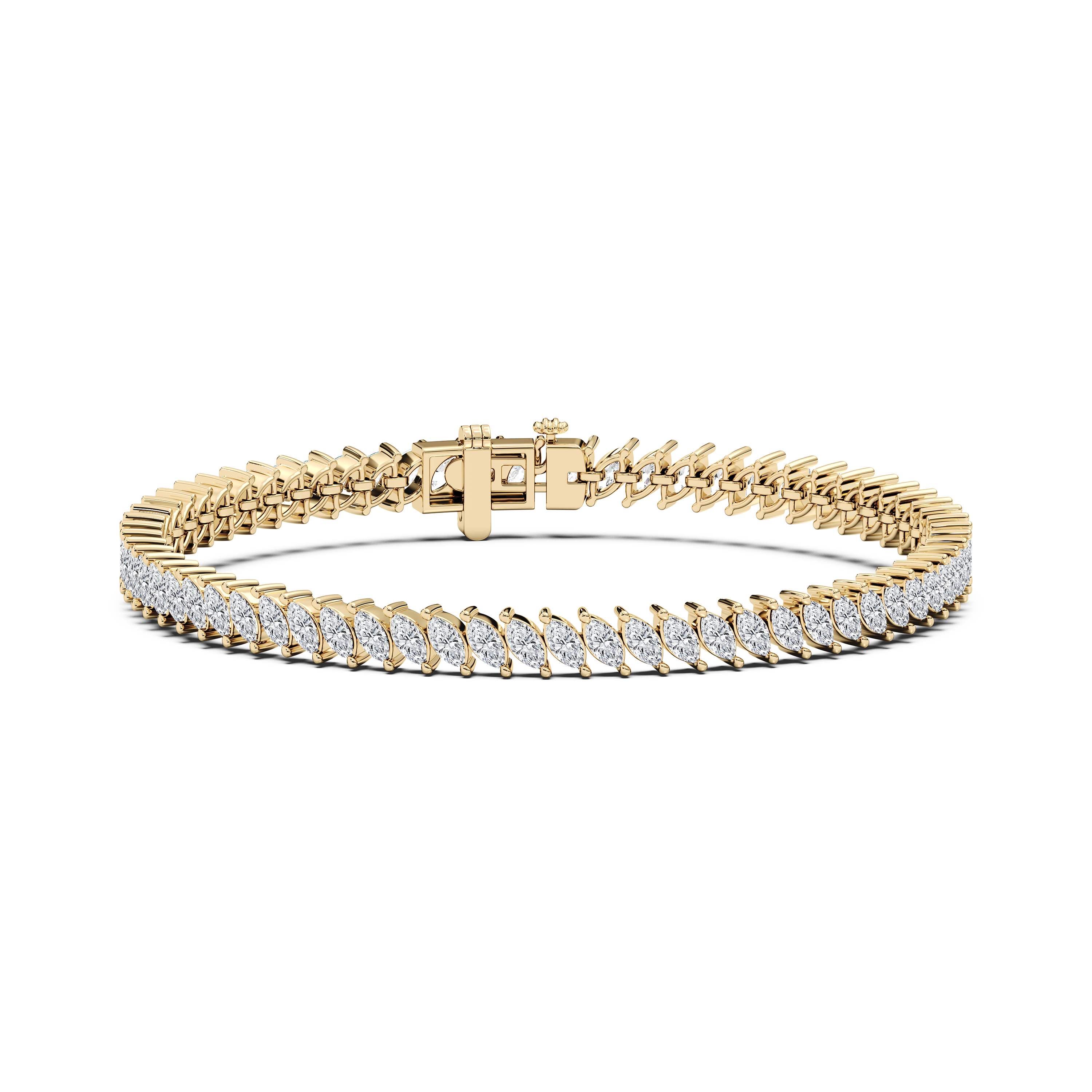 Marquise Diamond Diagonal Tennis Bracelet