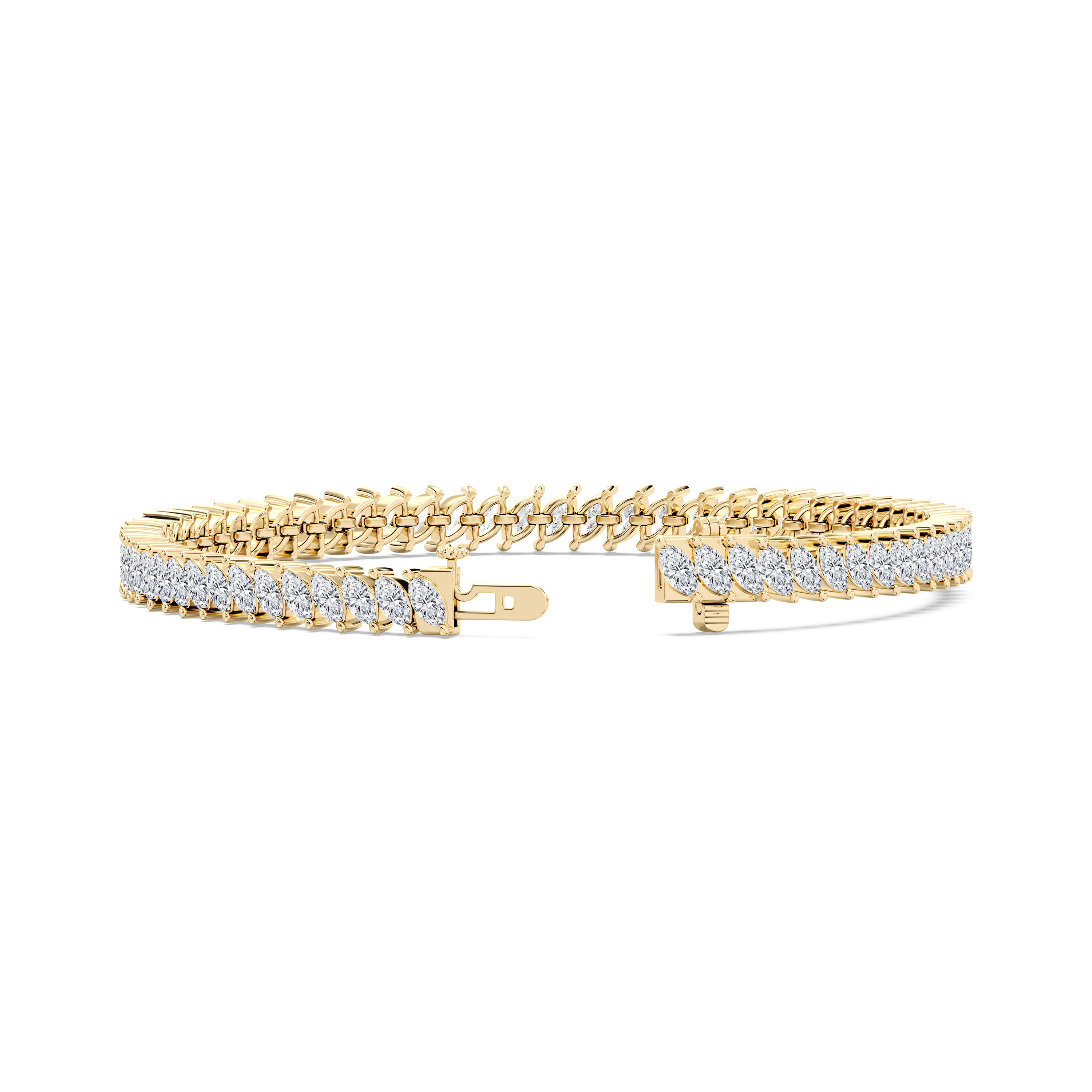 Marquise Diamond Diagonal Tennis Bracelet