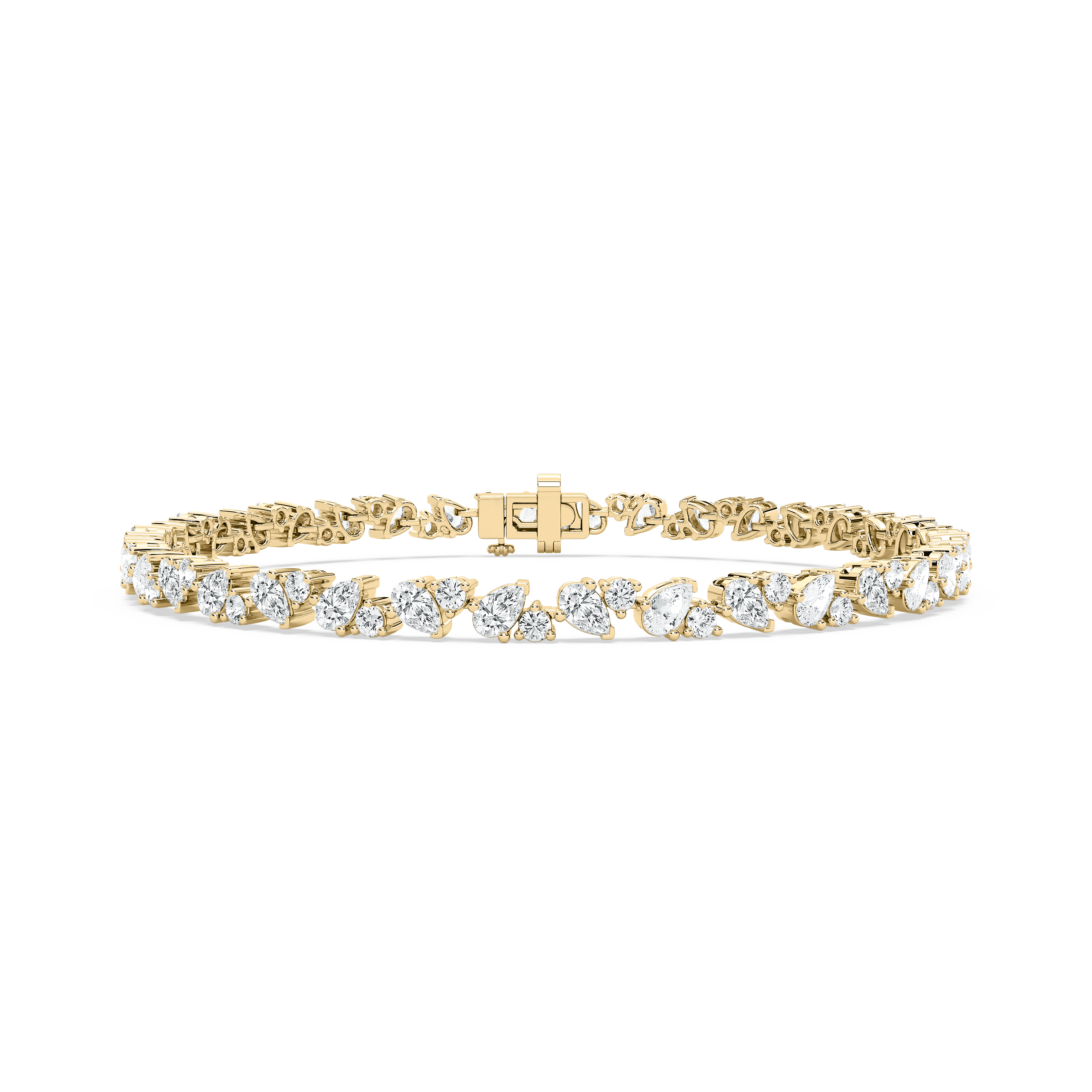 Round and Pear Diamond Alternating Fashion Bracelet