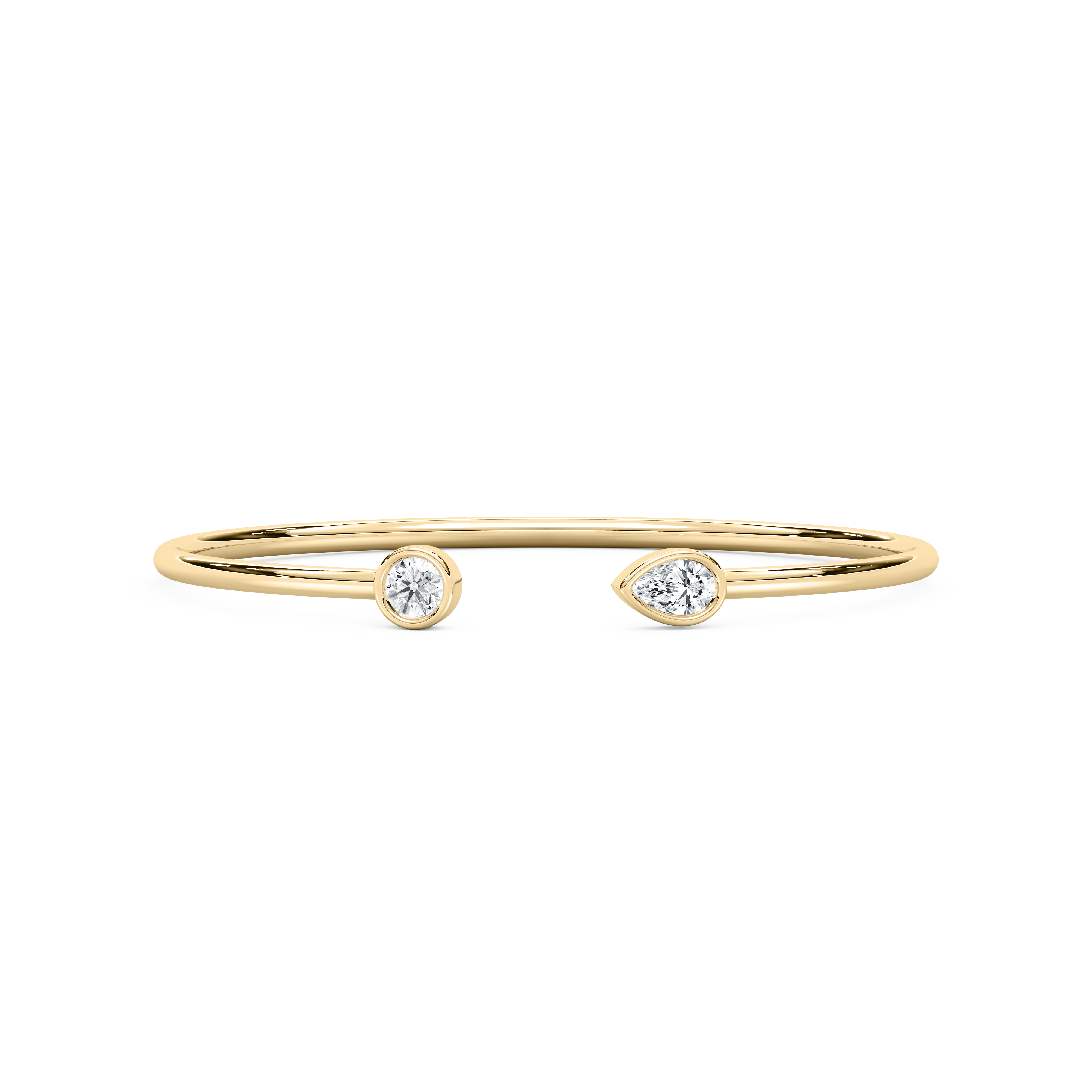 1 Carat Pear And Round Diamond Starry Grace Bangle Bracelet