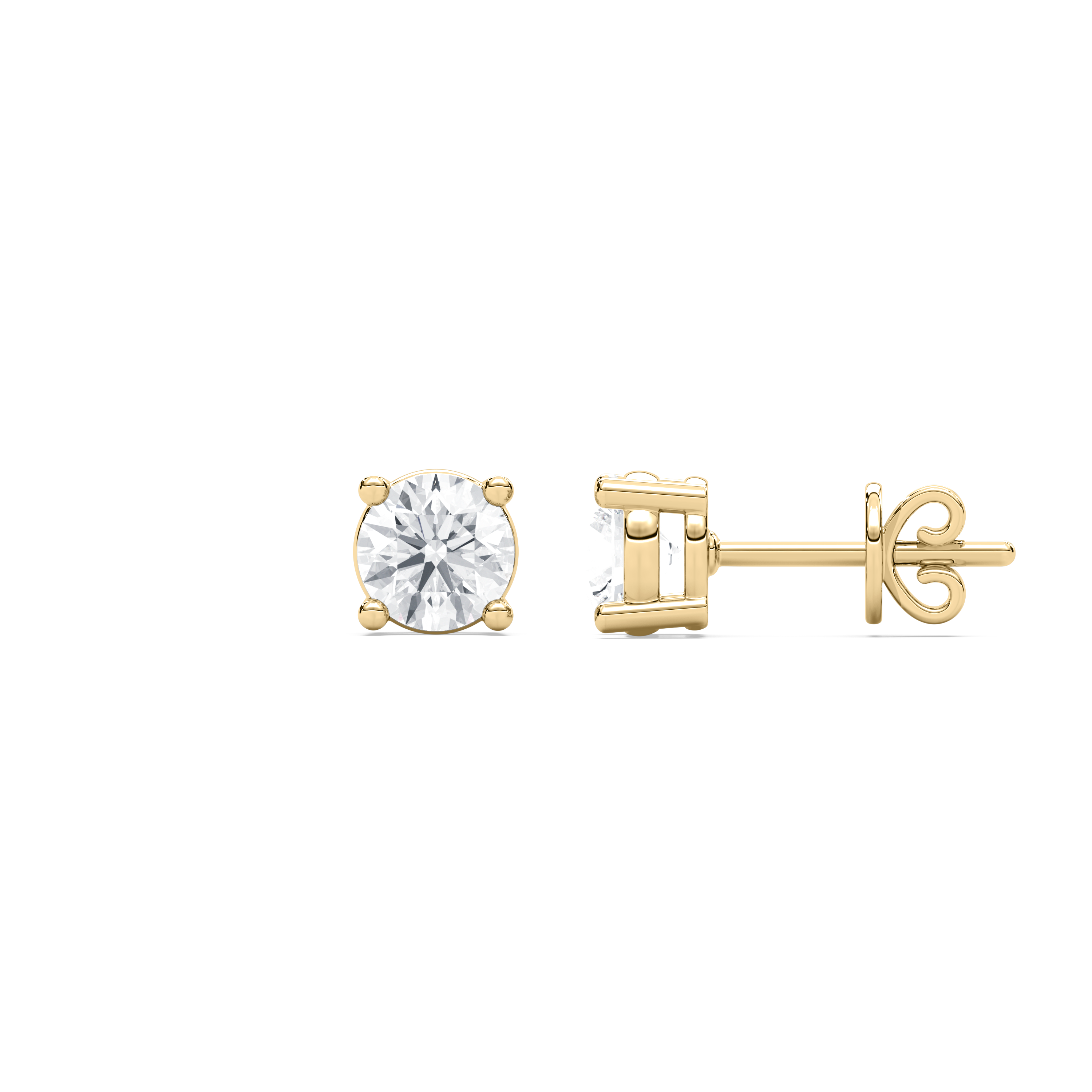 1 Carat Round Diamond Tenuous Stud Earring
