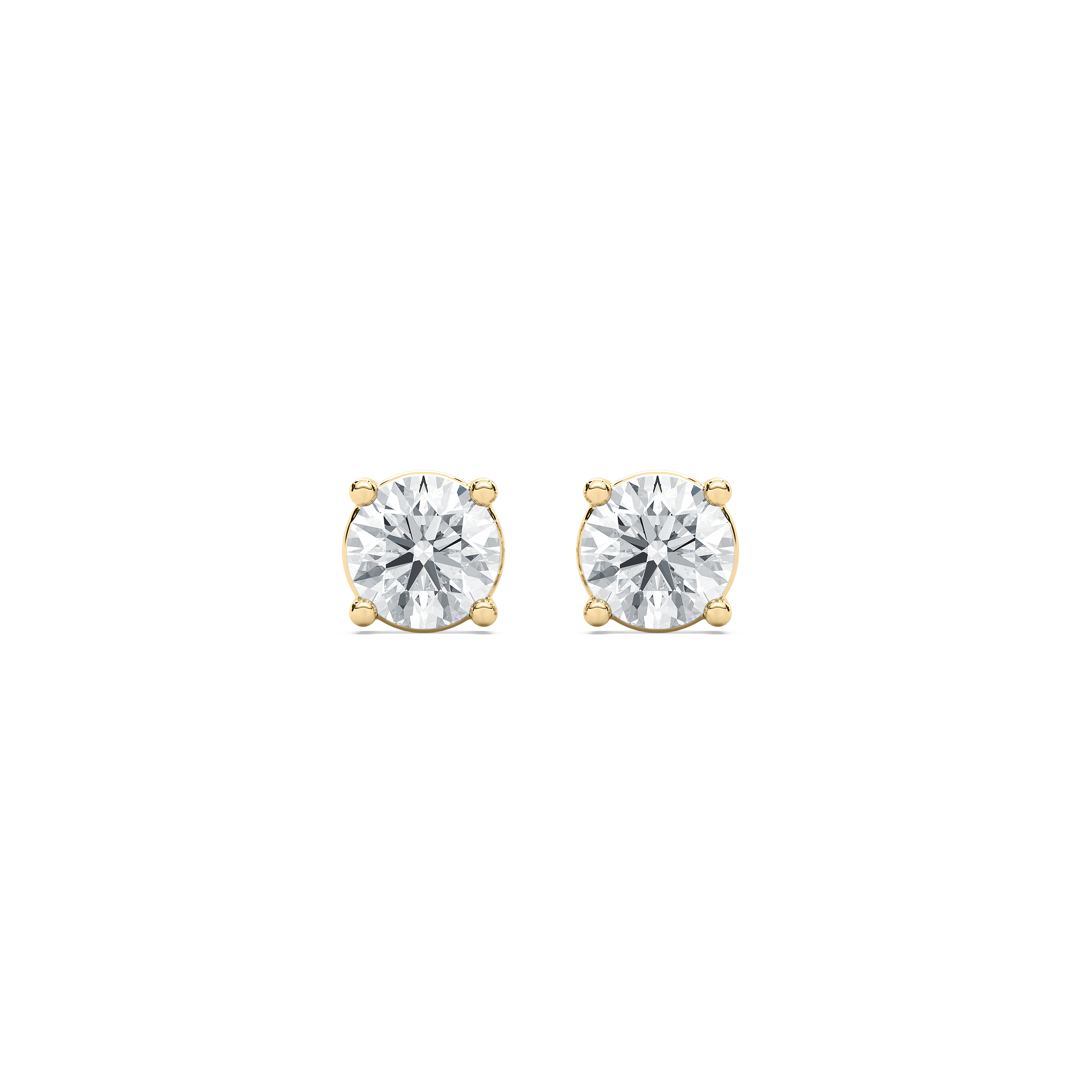 2 Carat Round Diamonds Classic Stud Earrings