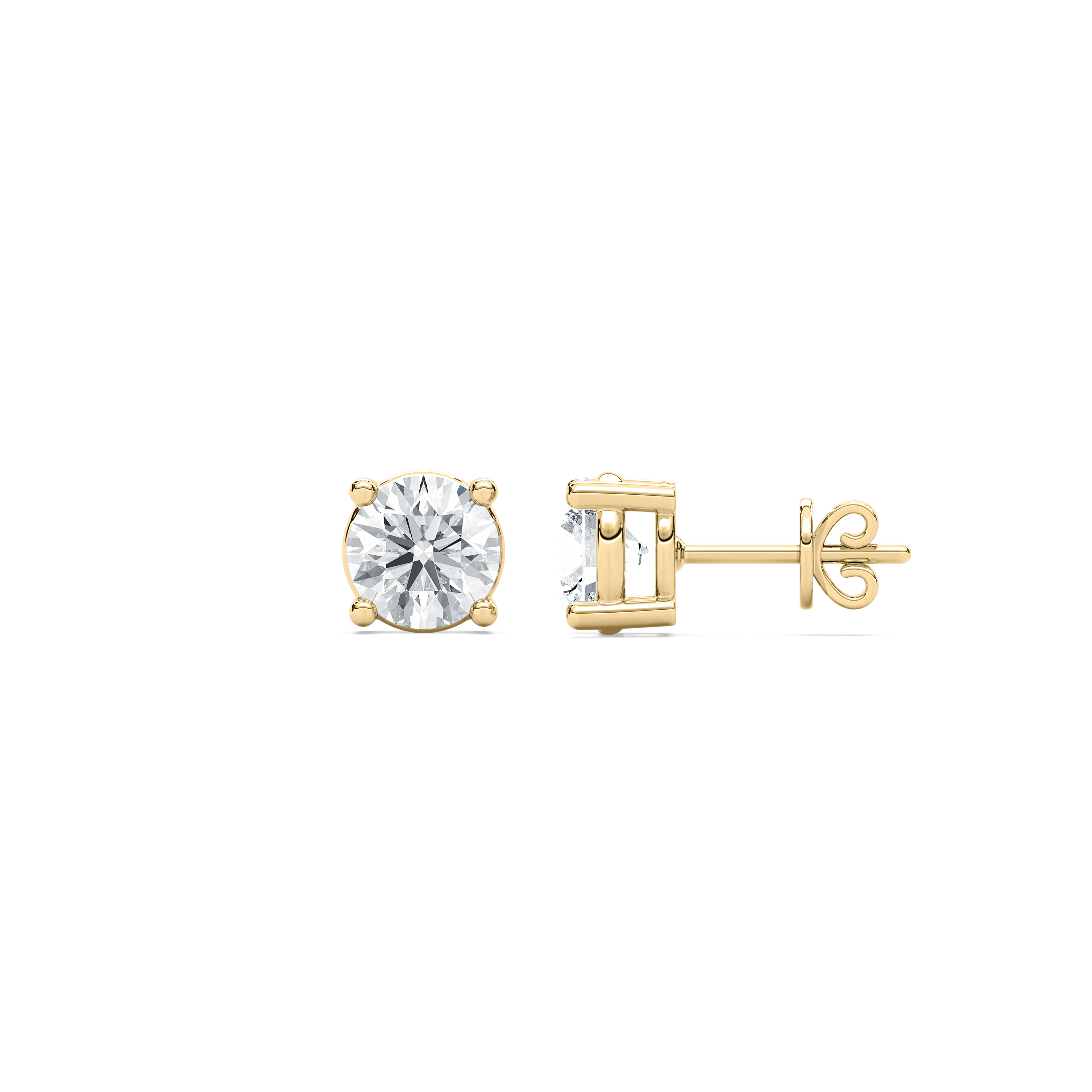 2 Carat Round Diamonds Classic Stud Earrings