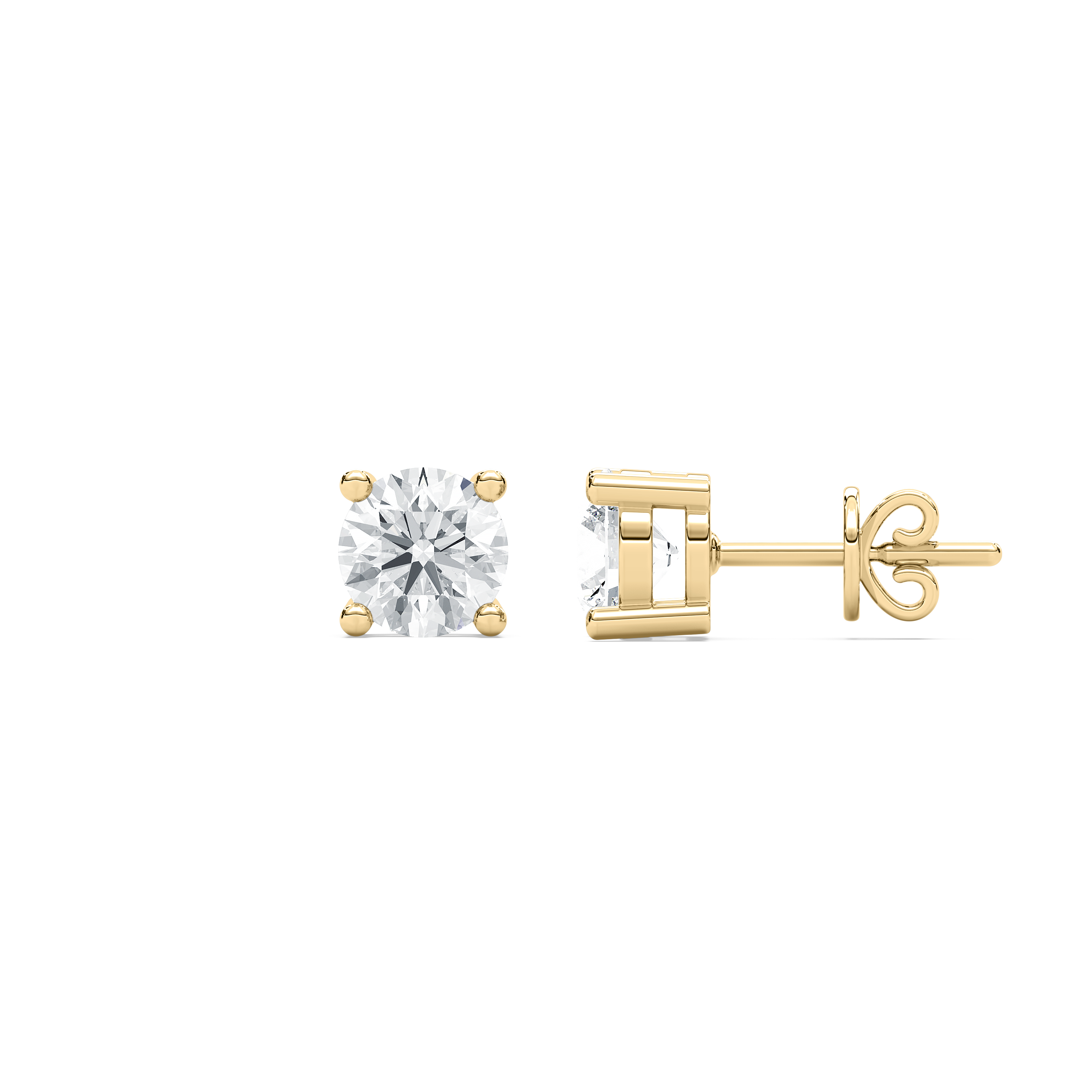 Round Diamond Adisson Four Prong Stud Earring