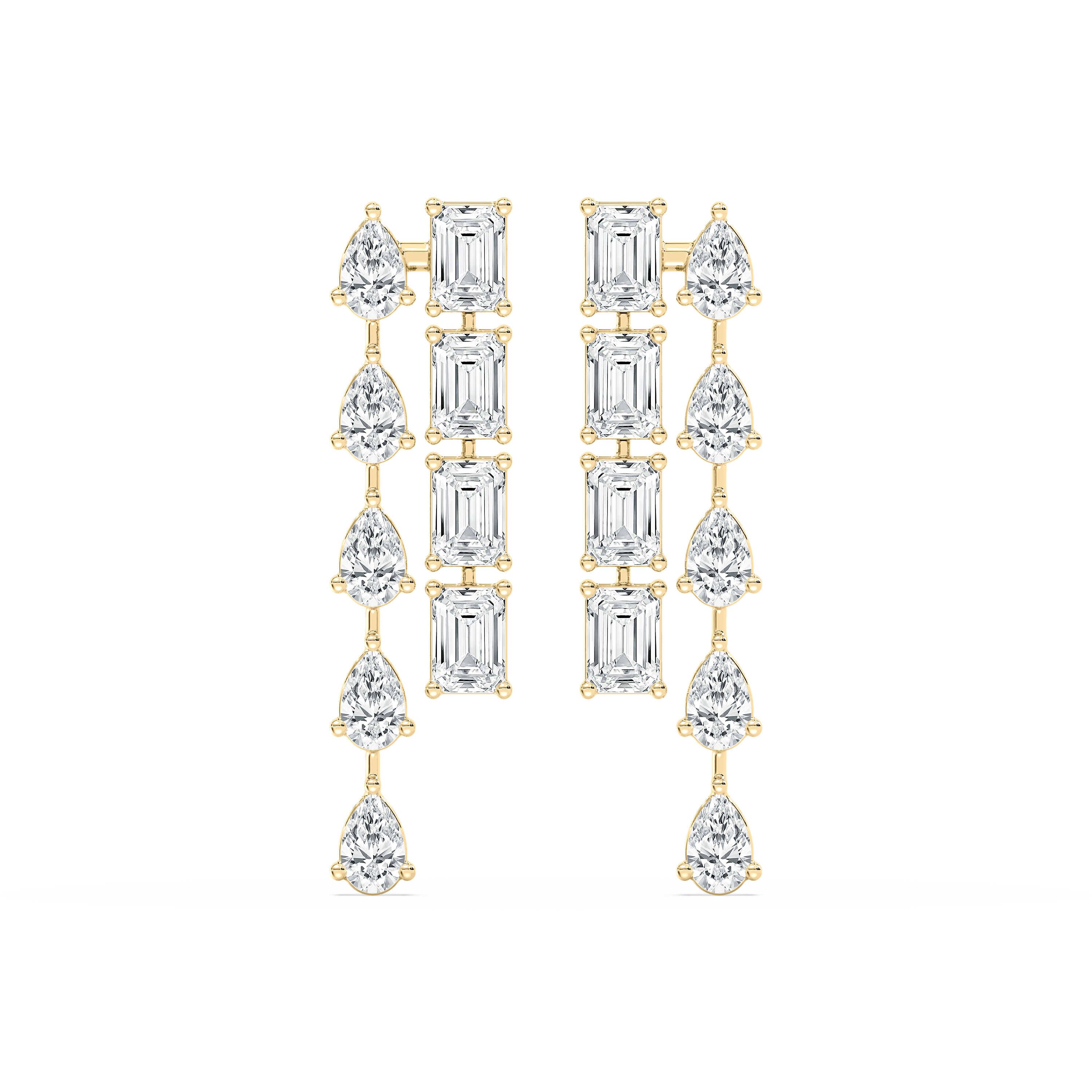 Pear And Emerald Diamonds Dangler Earring