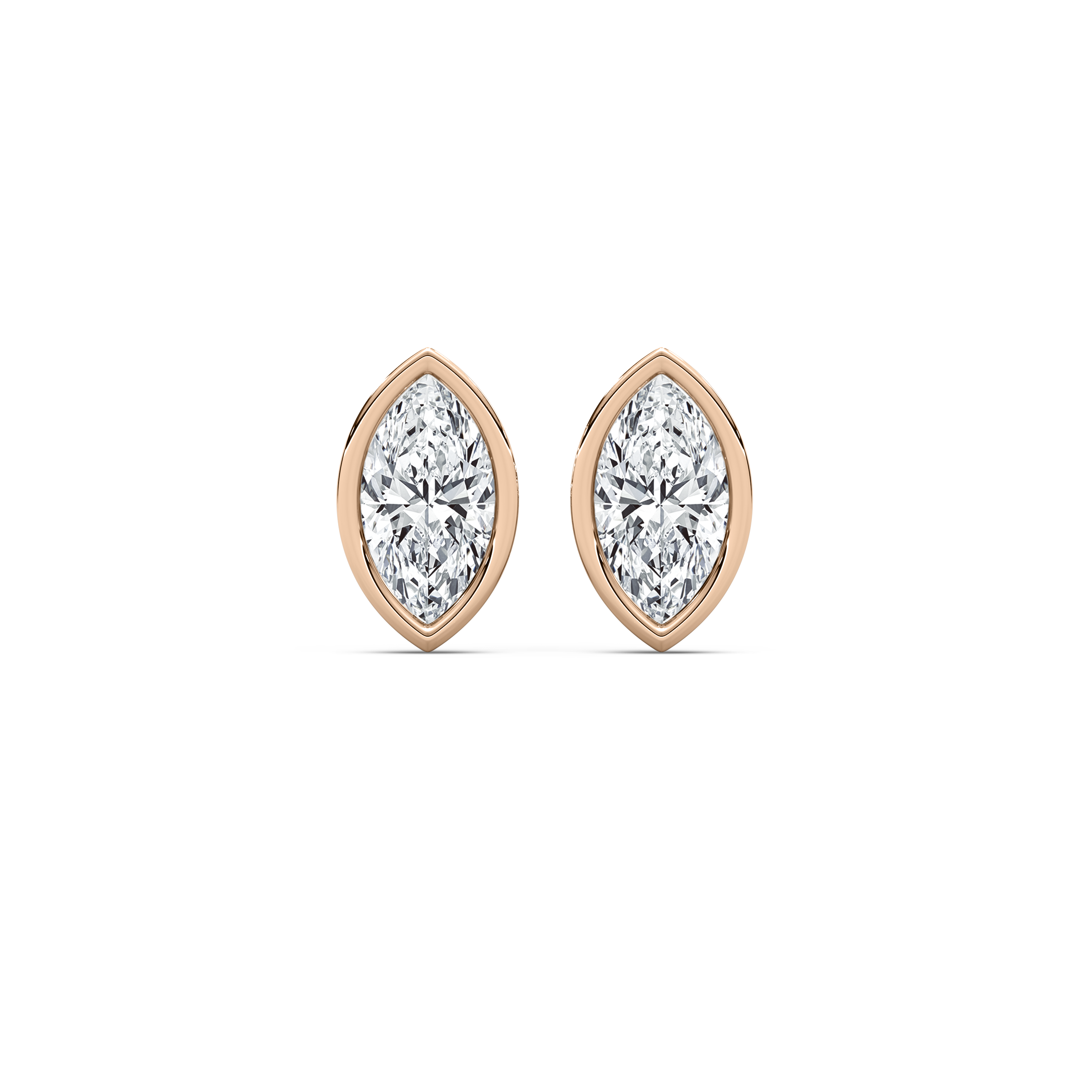 Marquise Bezel Set Stud Earring