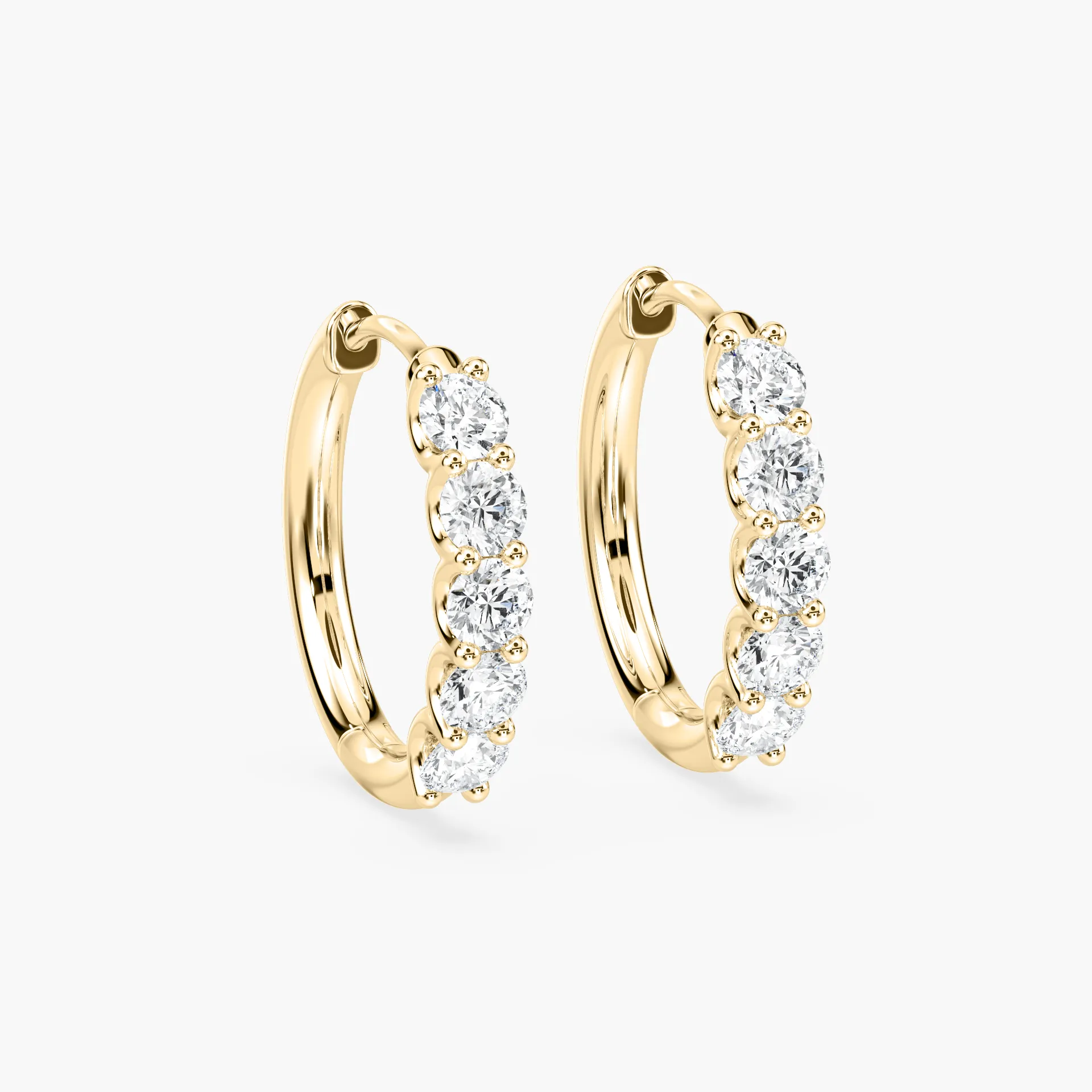1 Carat Round Diamonds Hoops Earring