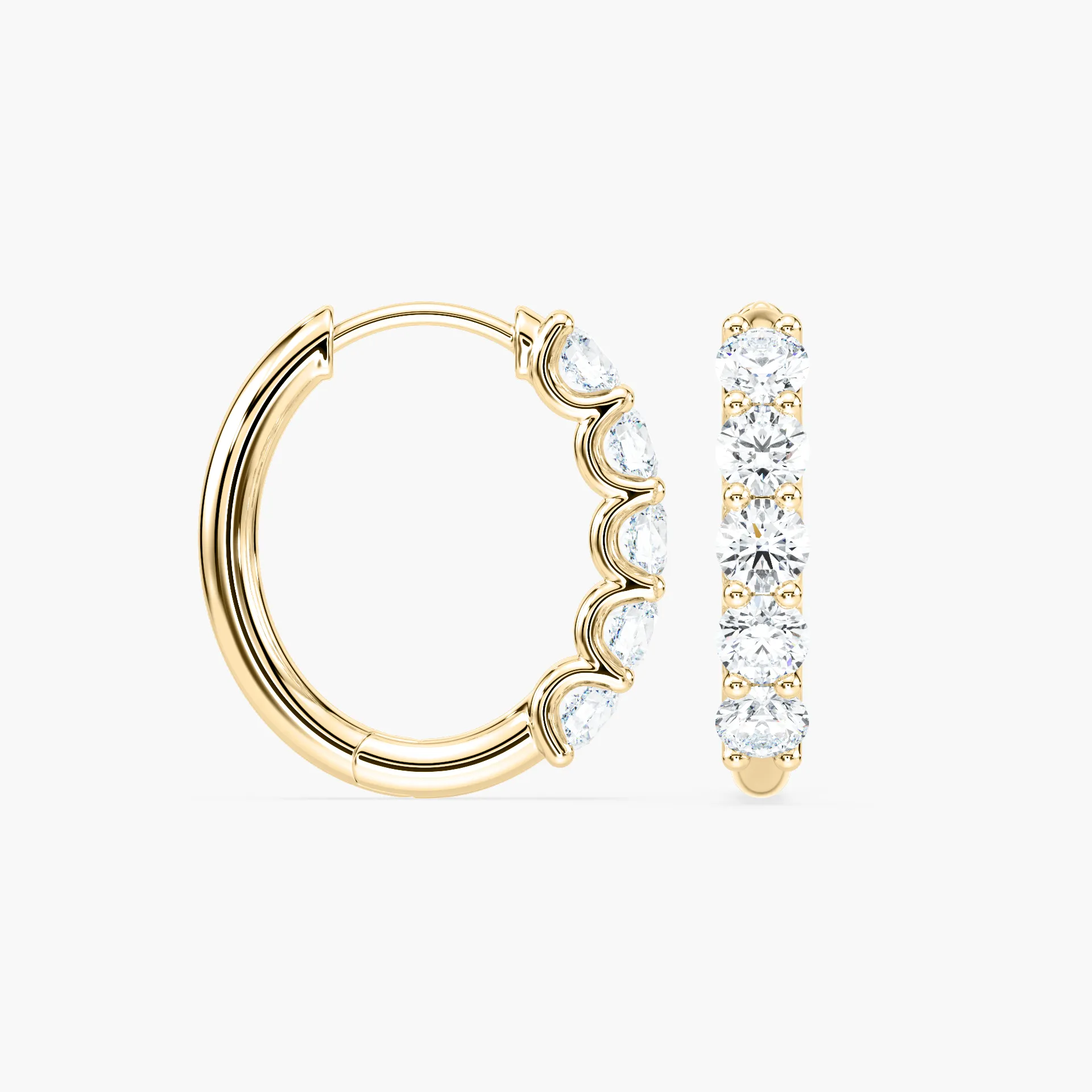 1 Carat Round Diamonds Hoops Earring