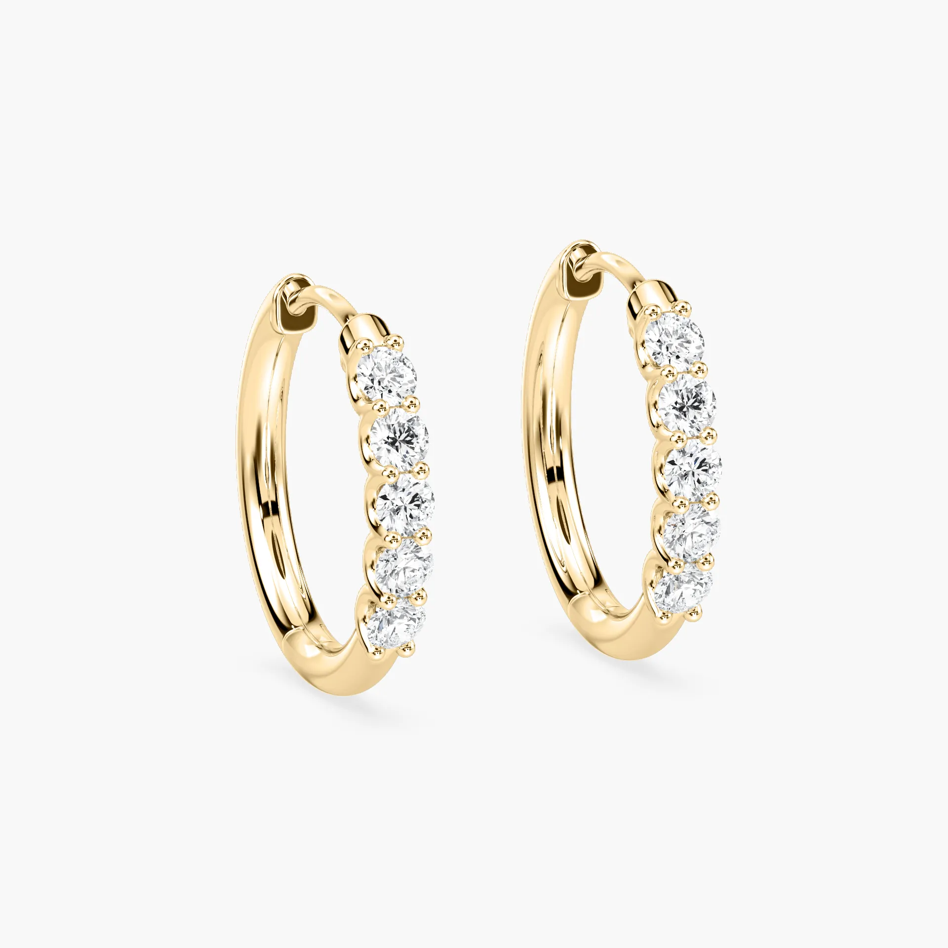 0.50 Carat Round Diamonds Hoops Earring