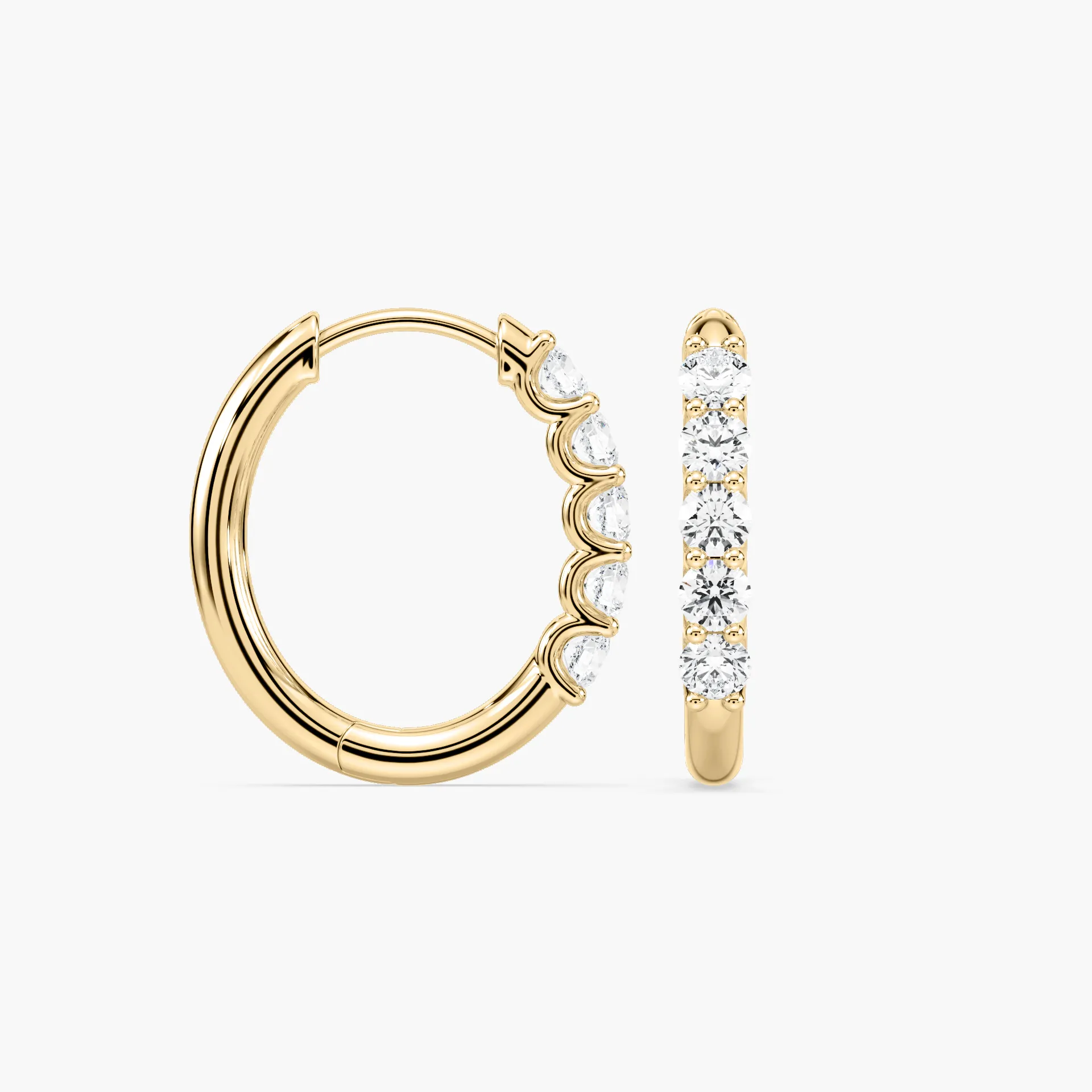0.50 Carat Round Diamonds Hoops Earring