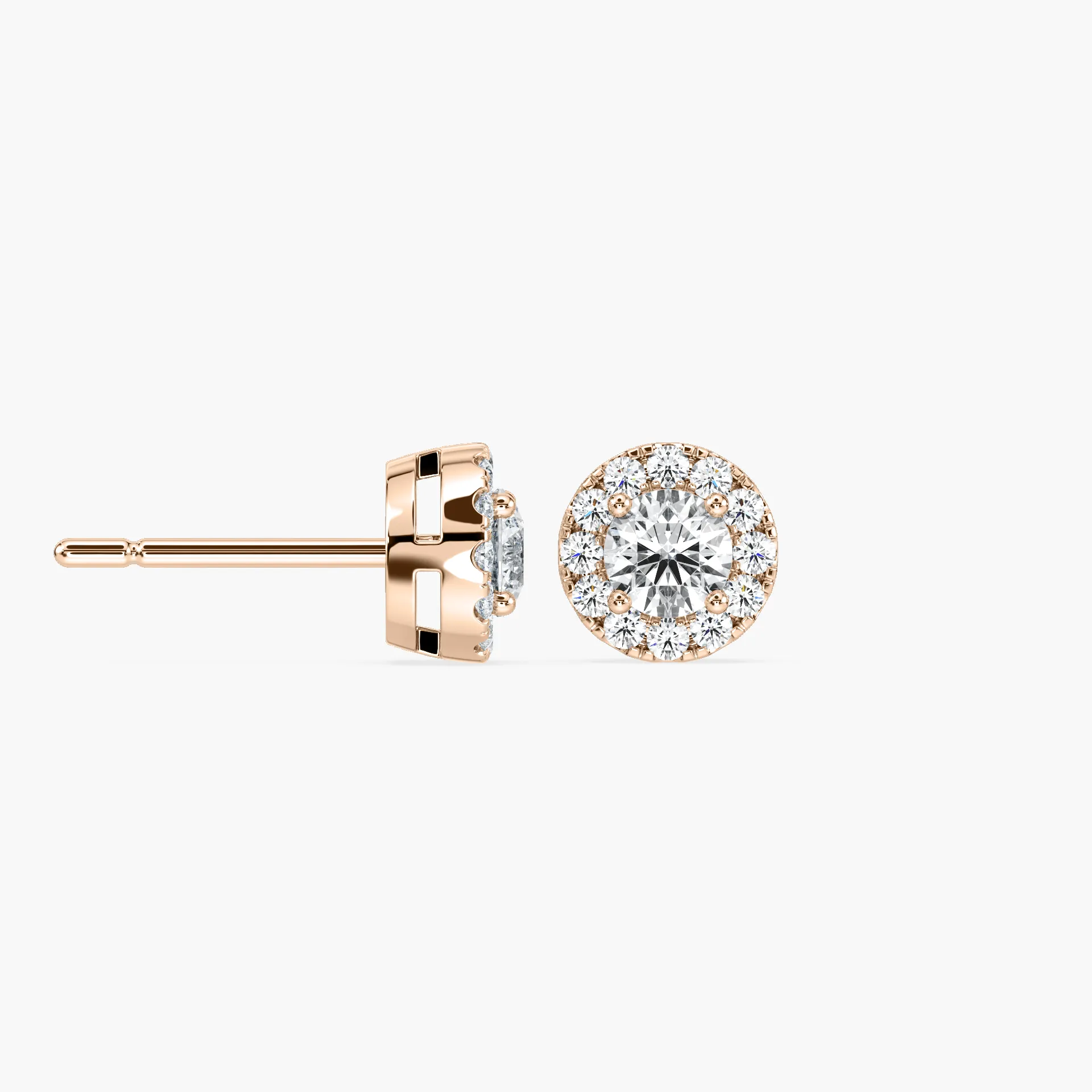 1 Carat Round Diamonds Savior Halo Earring