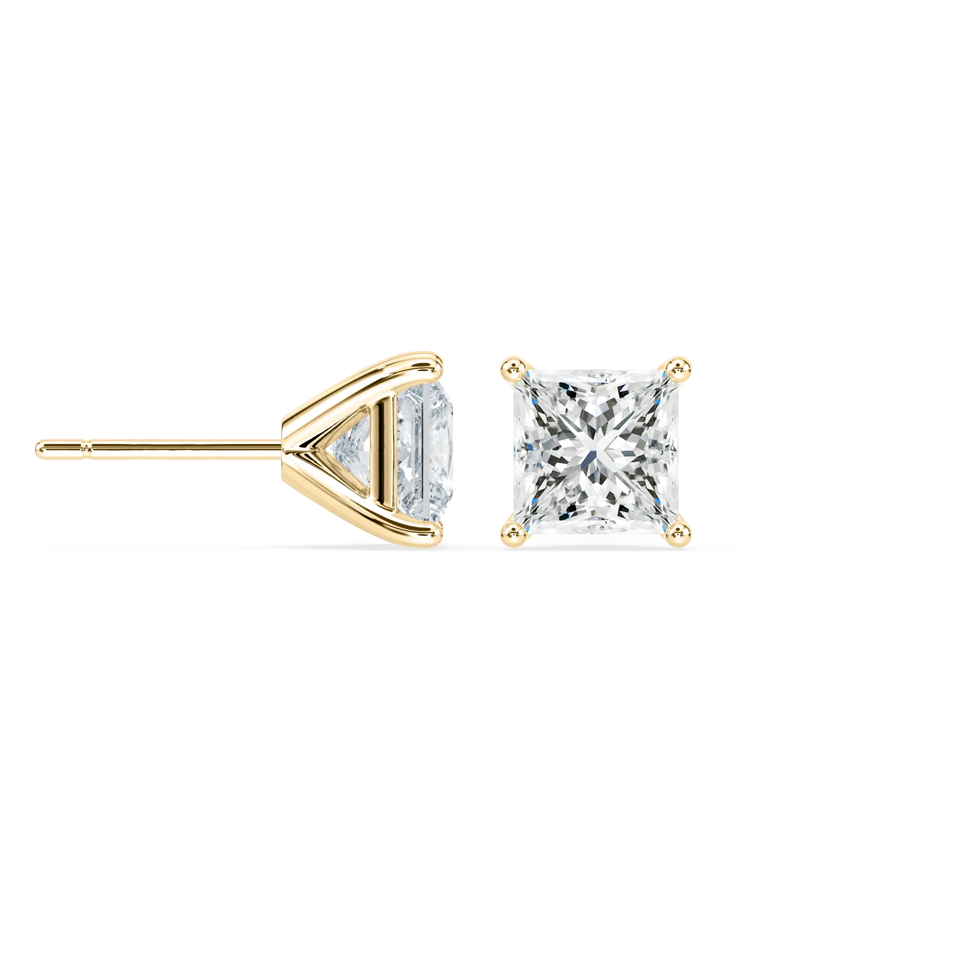 4 Carat Princess Diamond Skyla Stud Earrings