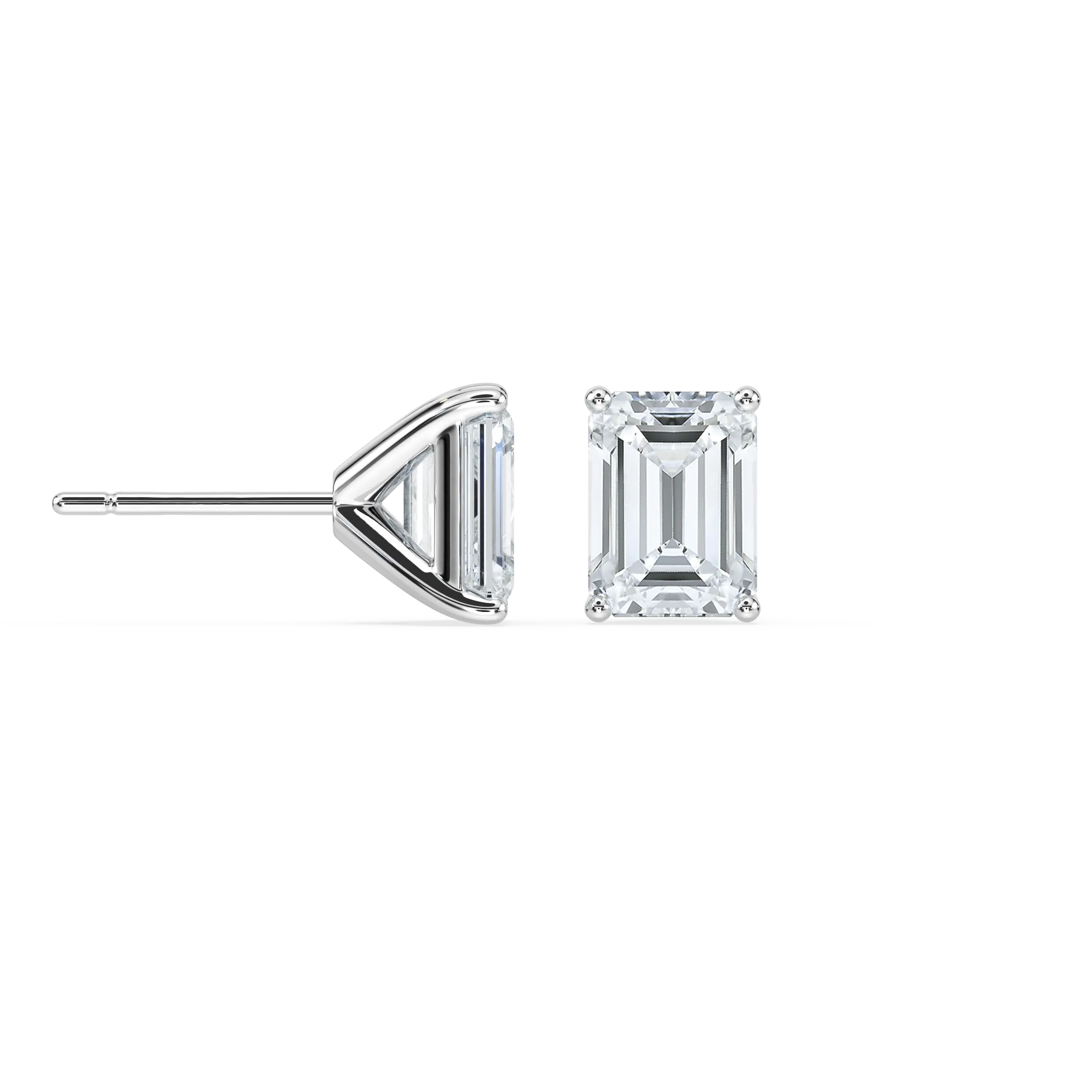 4 Carat Emerald Diamond Etheani Stud Earring