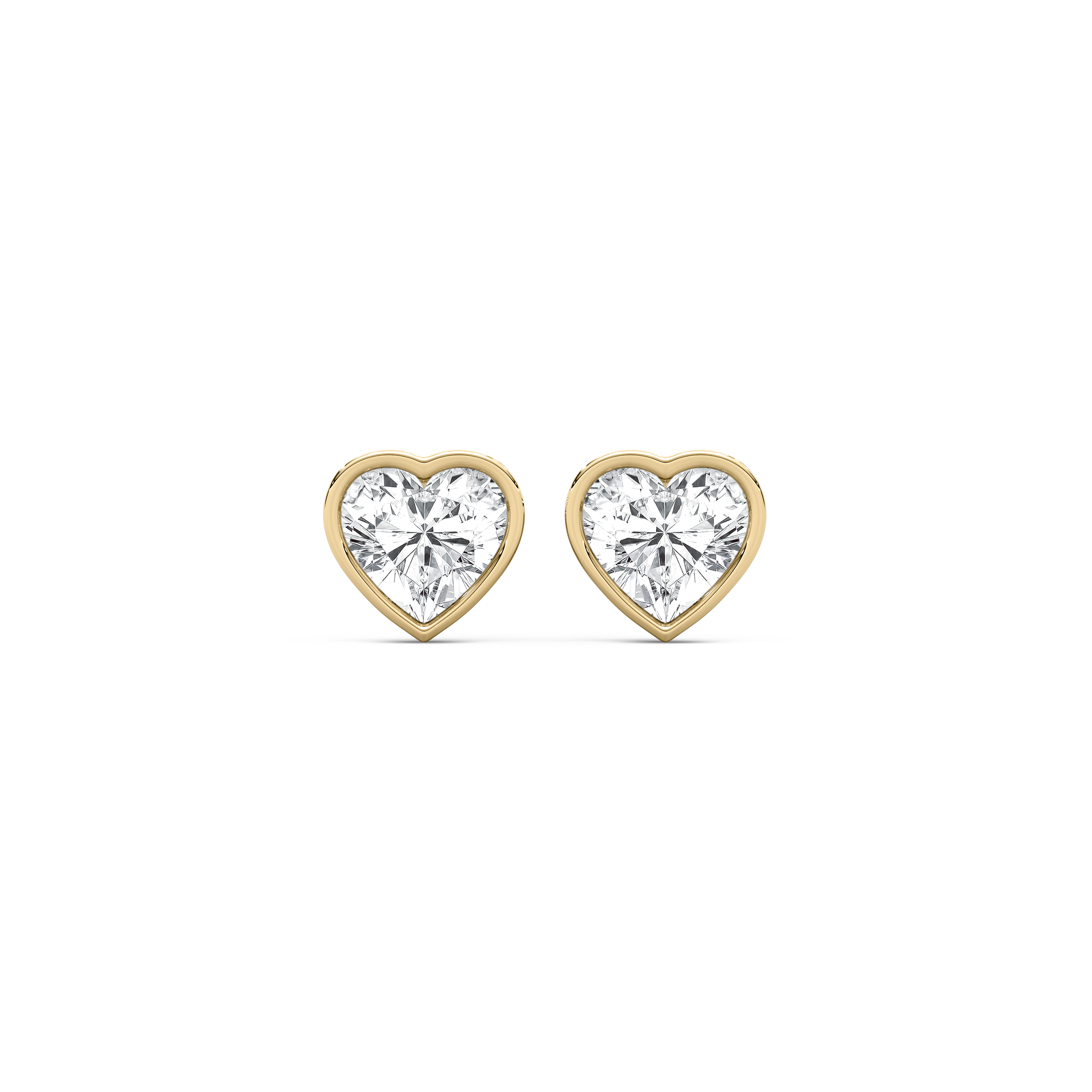 1 Carat Heart Bezel Set Stud Earring
