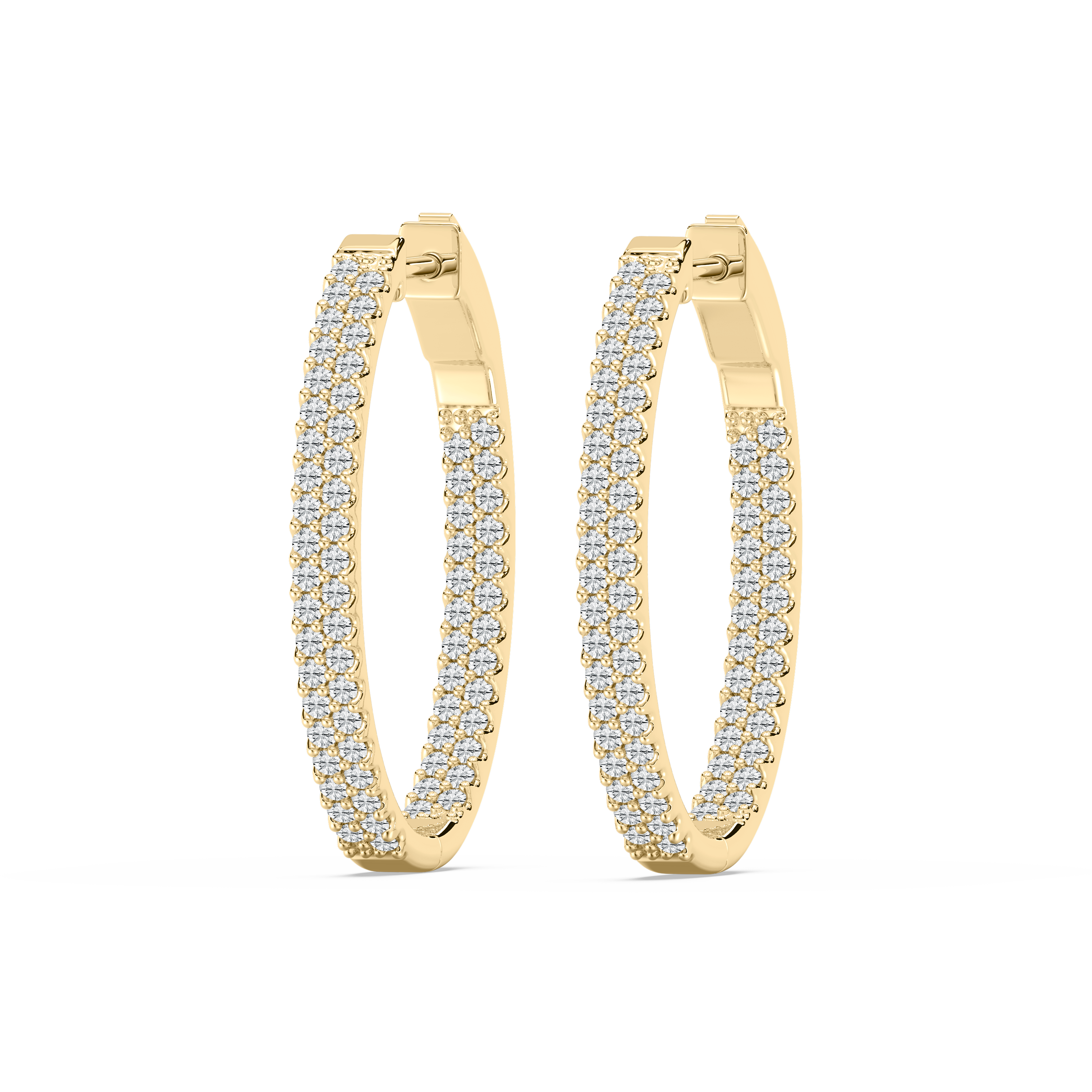 1 Carat Round Diamond Curistio Hoops Earring