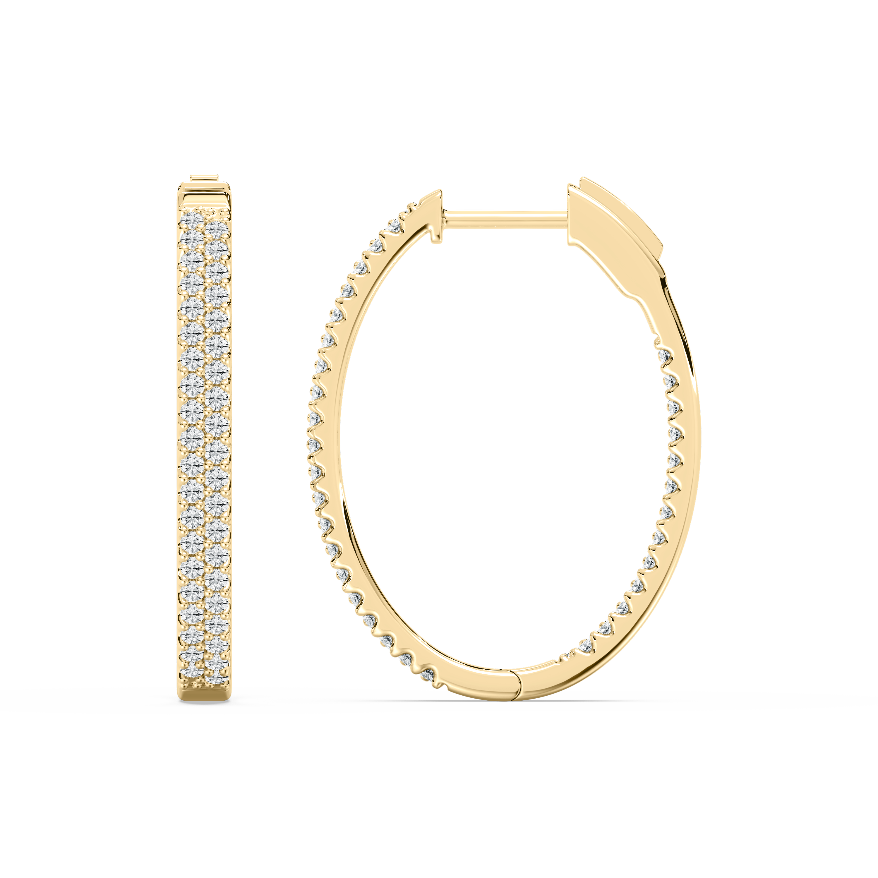 1 Carat Round Diamond Curistio Hoops Earring