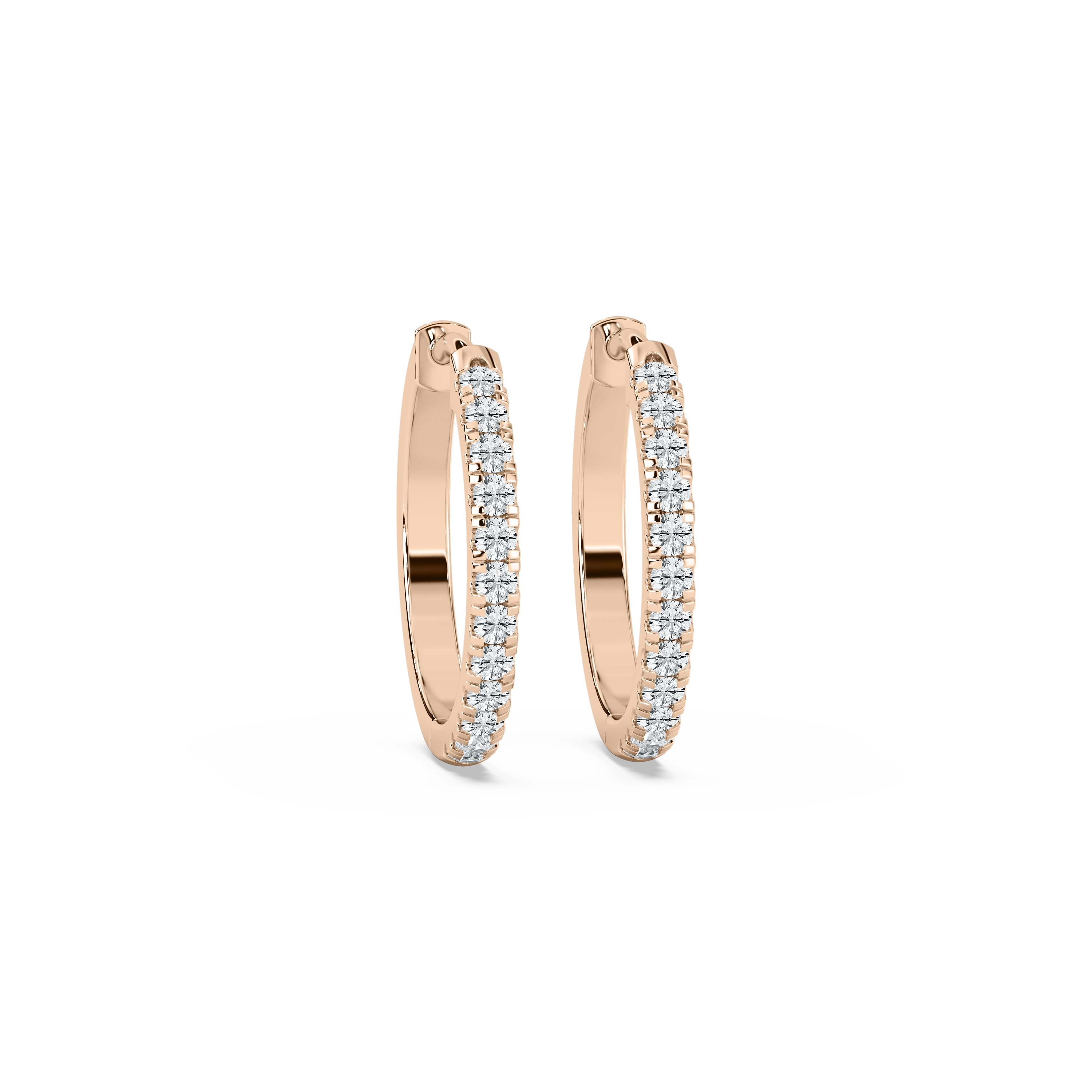 Round Lab Diamonds Hoop Earring