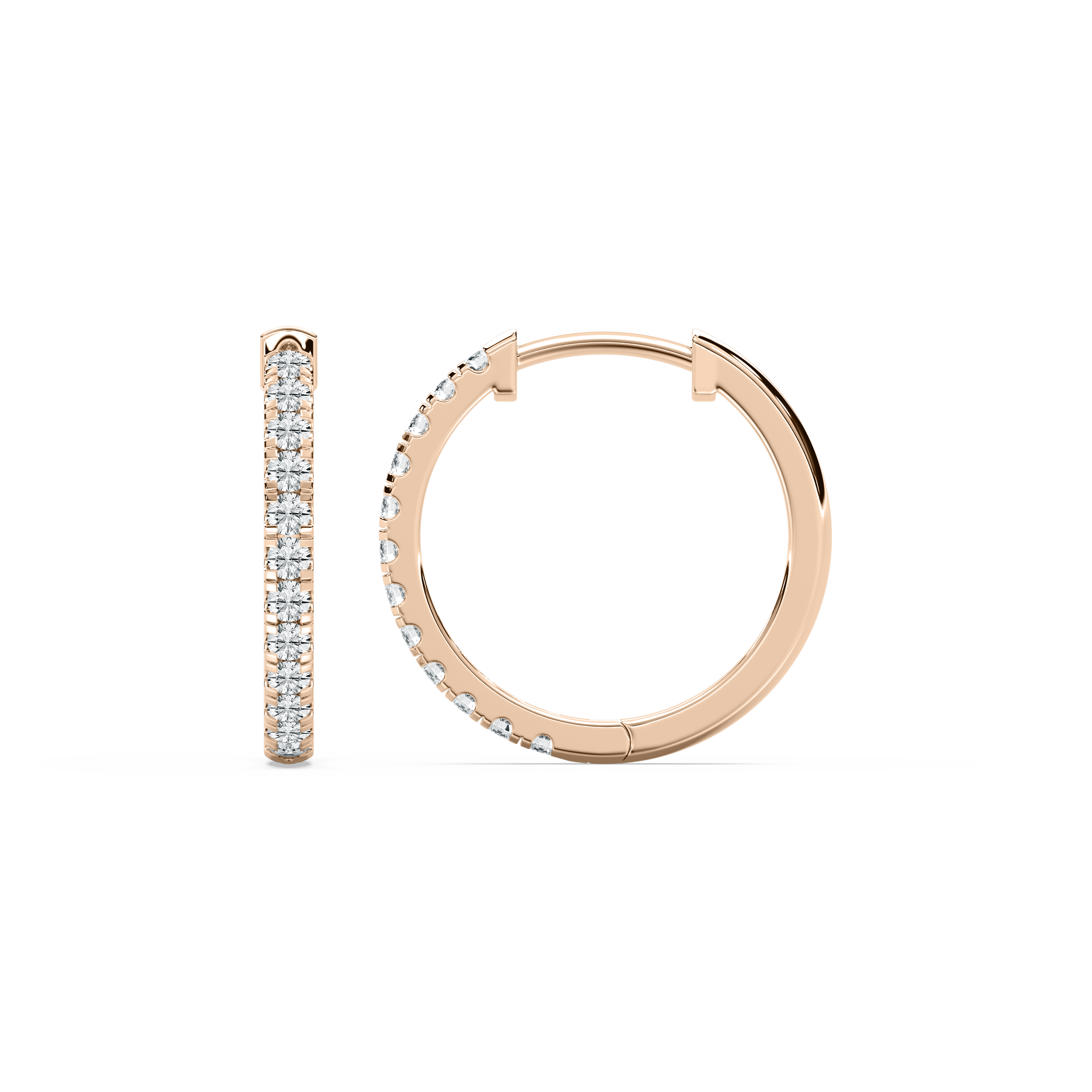 Round Lab Diamonds Hoop Earring