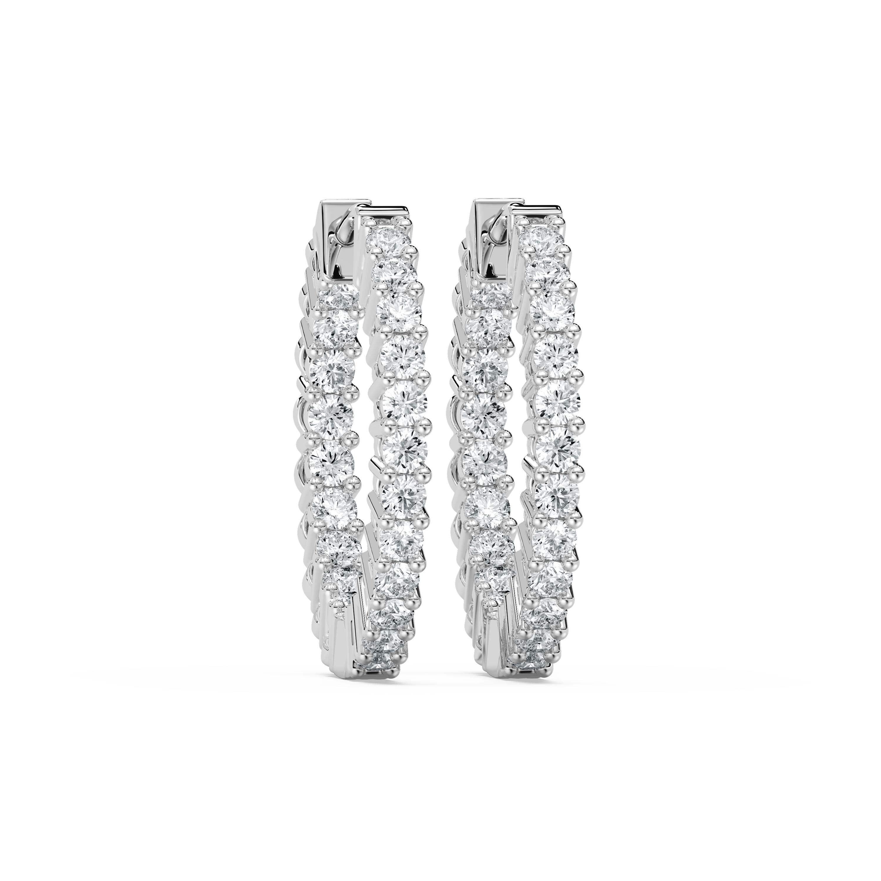 1 Carat Round Diamonds Hoop Earring