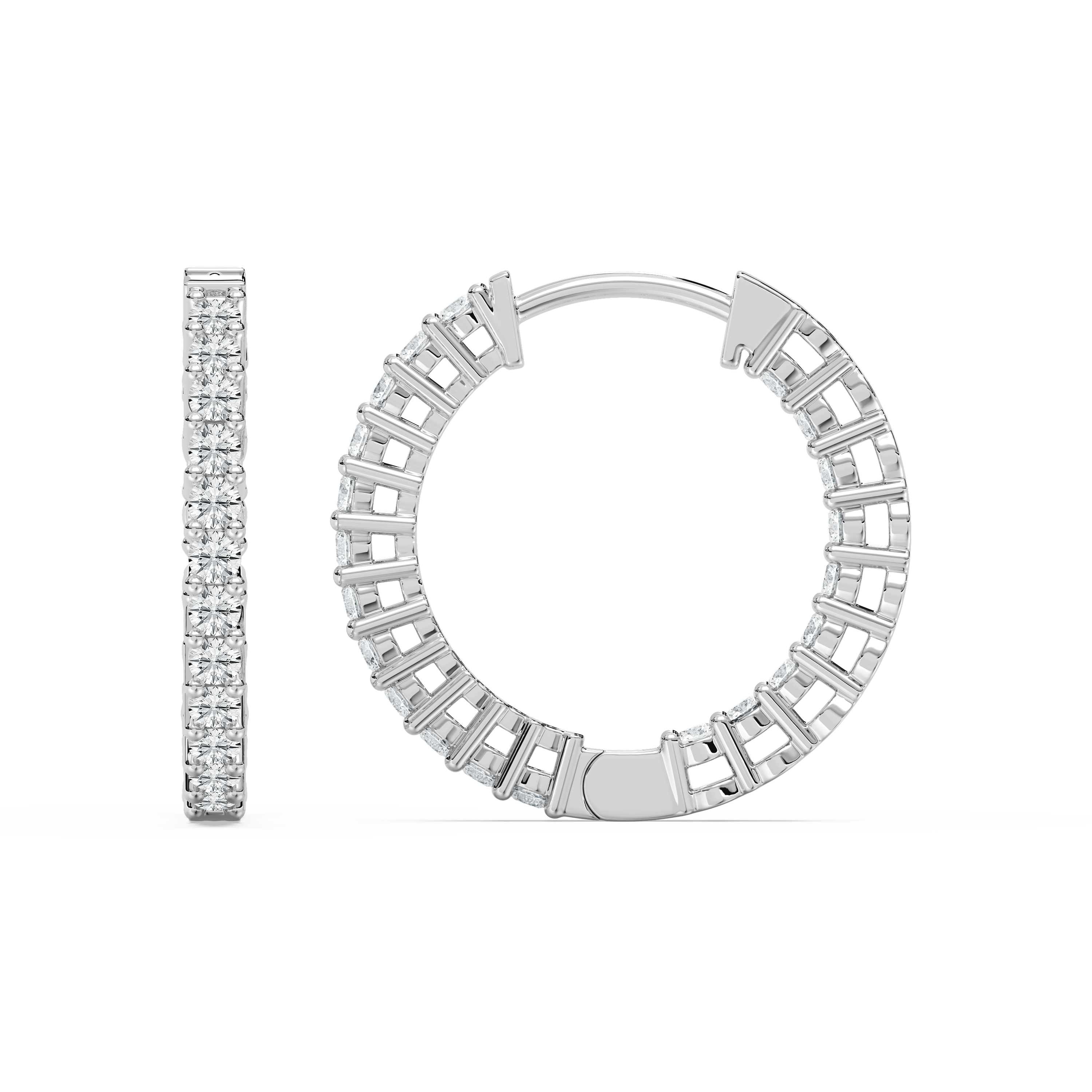 1 Carat Round Diamonds Hoop Earring