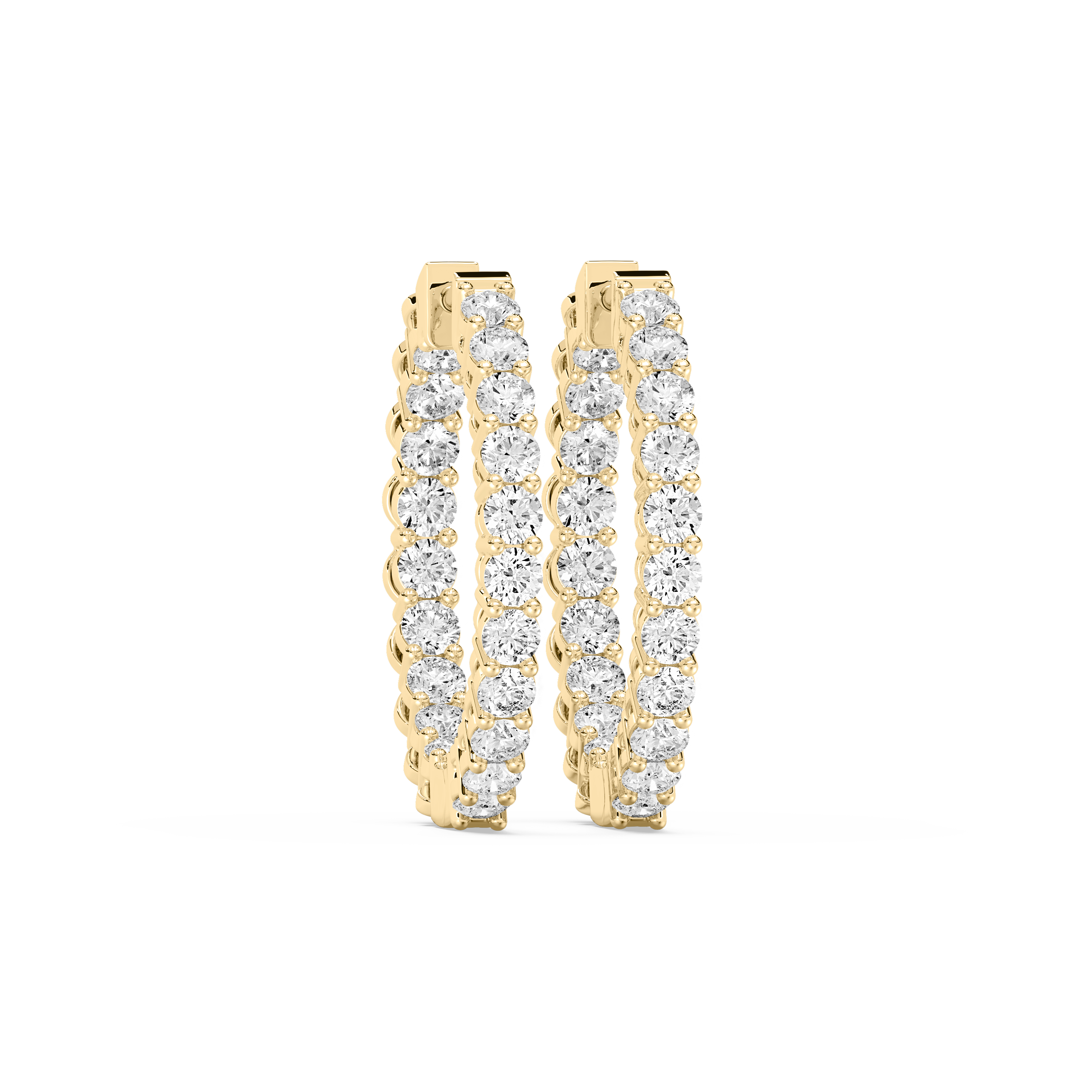 1.50 Carat Diamond Hoops Earrings