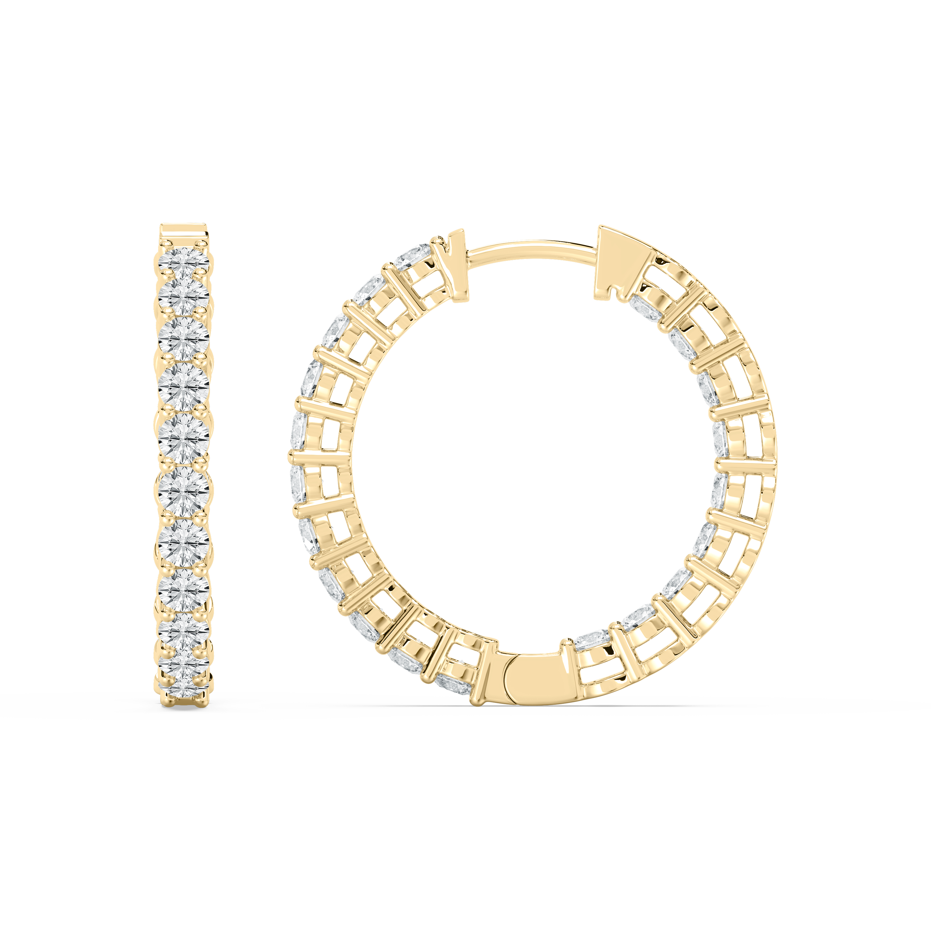 1.50 Carat Diamond Hoops Earrings