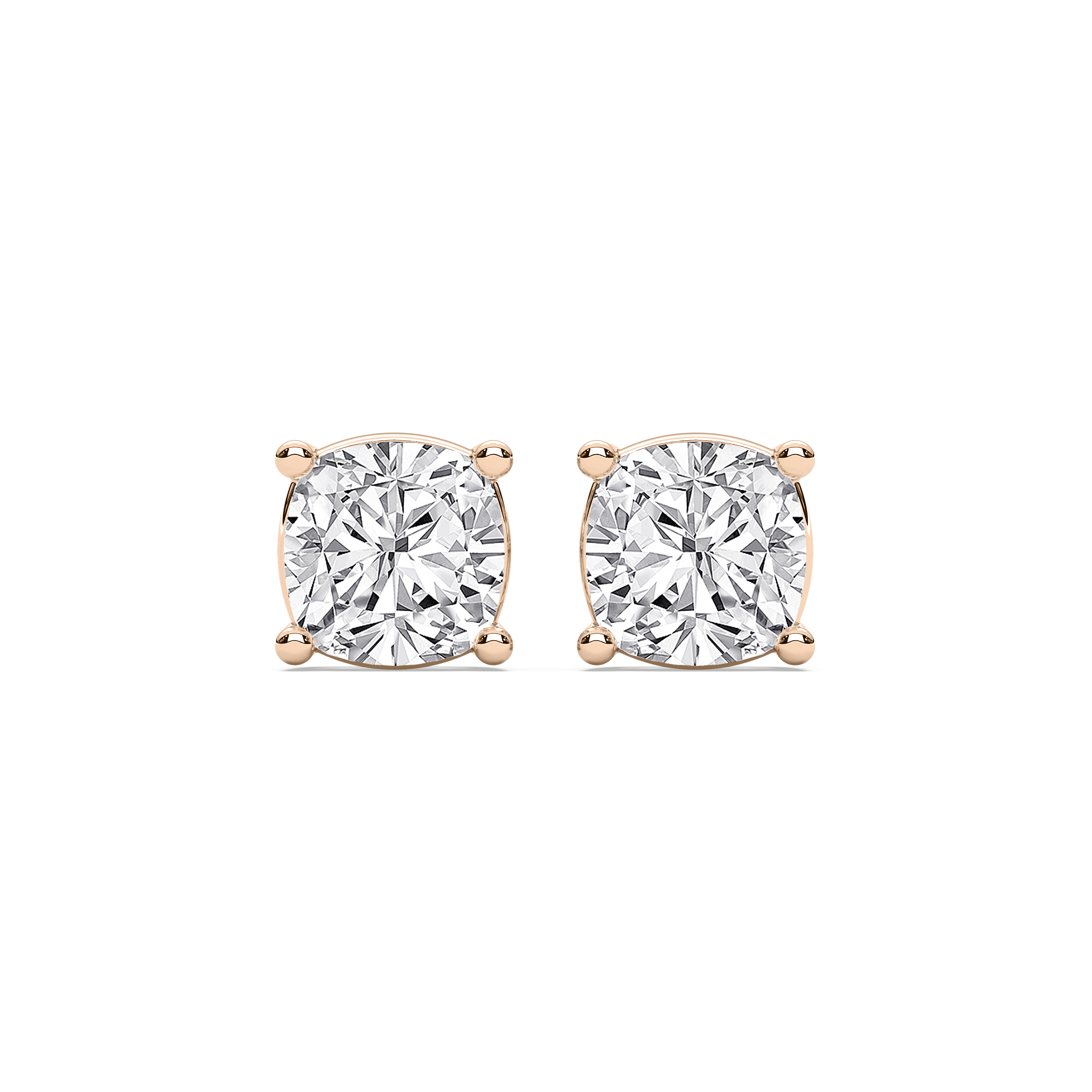 4 Carat Square Cushion Diamond Freida Stud Earring