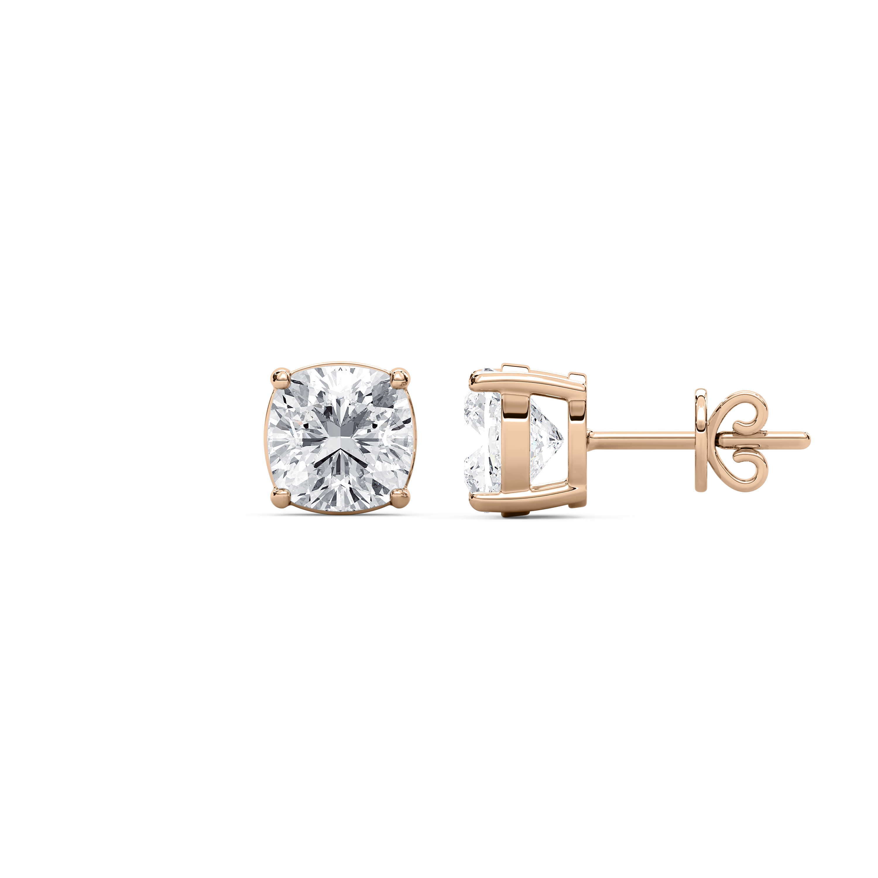 3 Carat Cushion Diamond Arcane Stud Earring