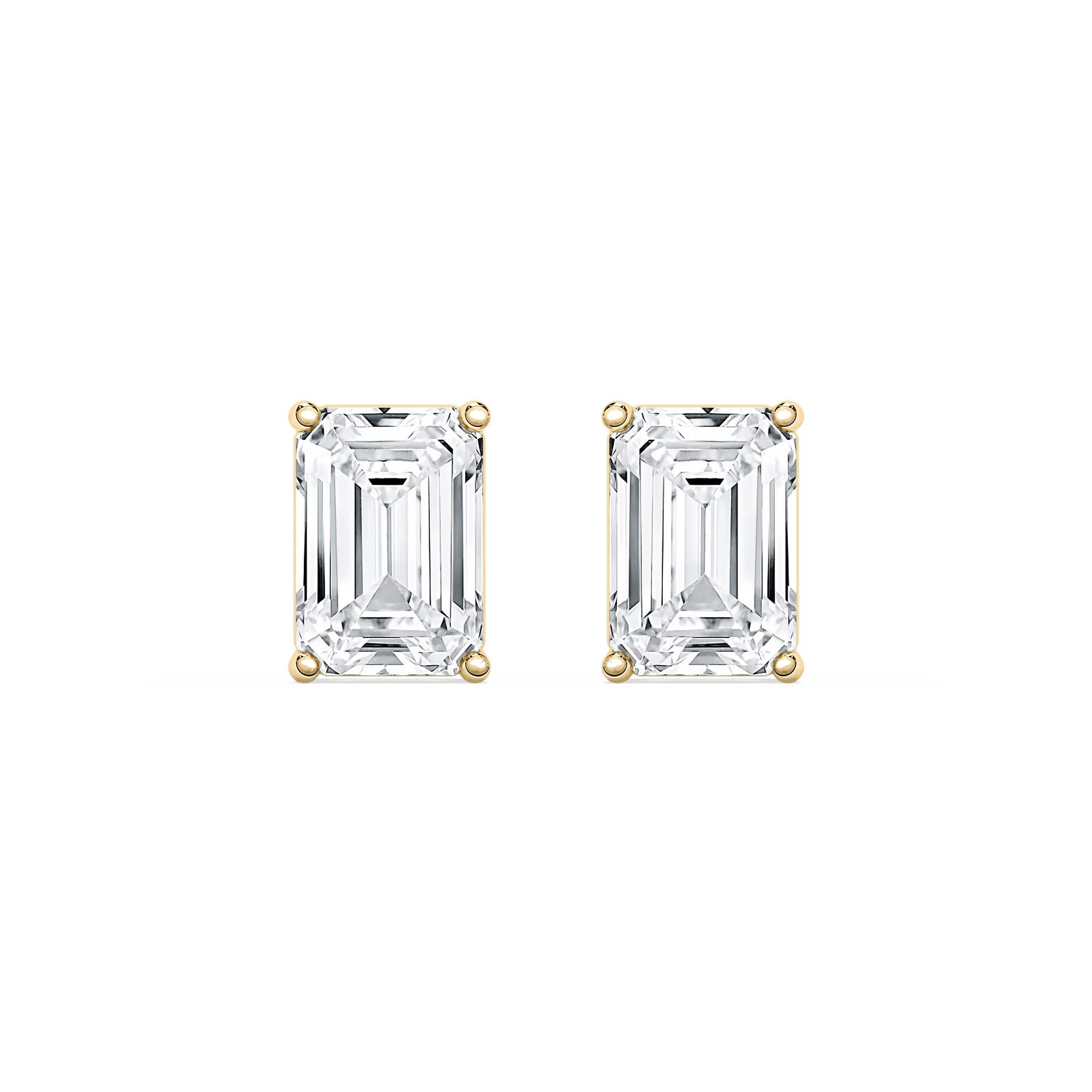 4 Carat Emerald Diamond Denalphinus Stud Earring
