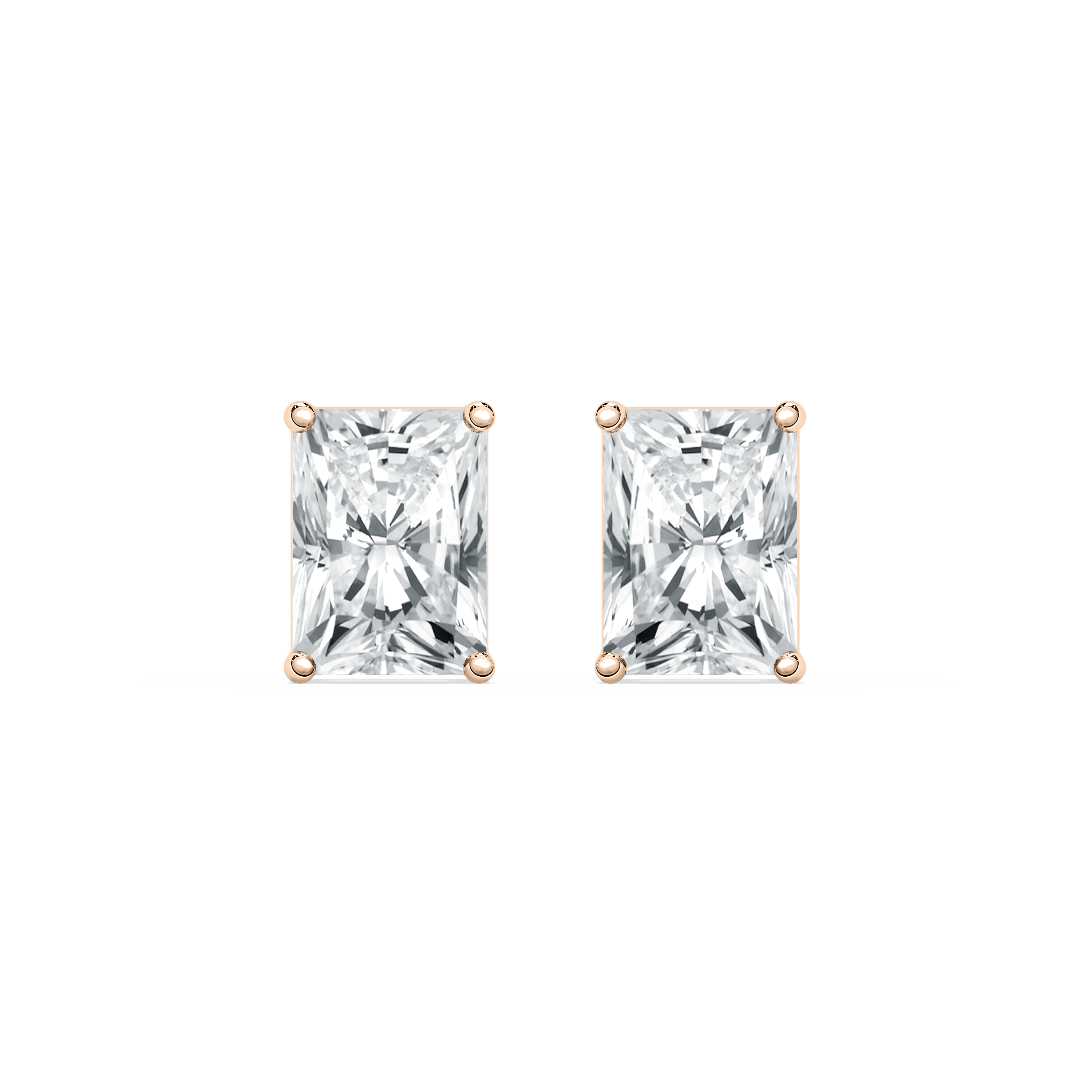 4 Carat Radiant Diamond Lesley Stud Earring