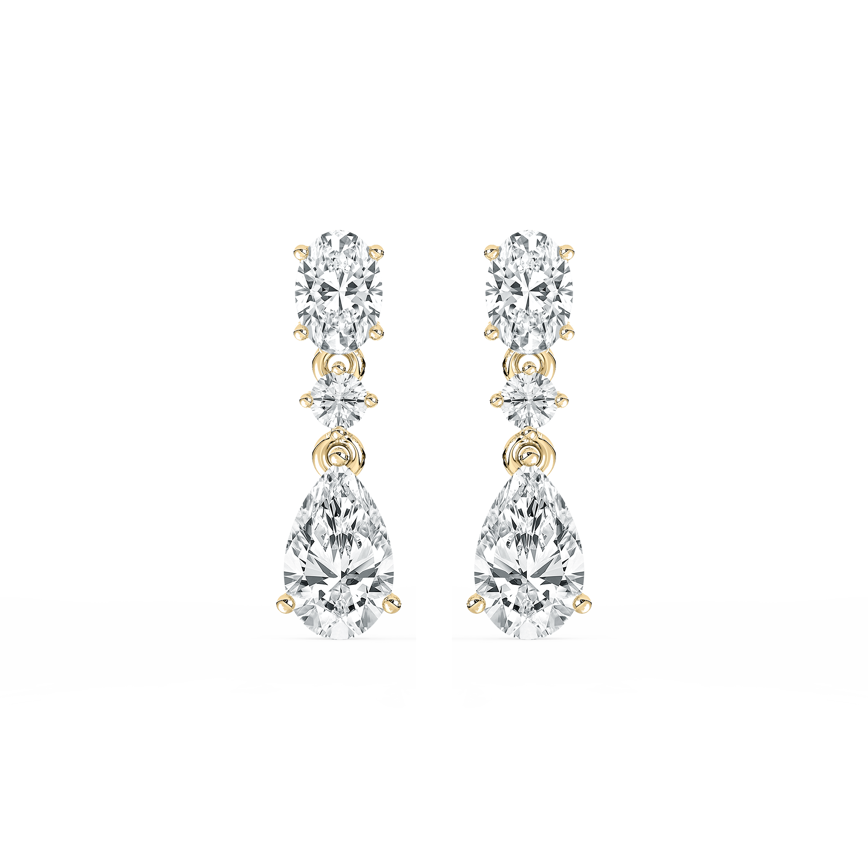 Alluring Gaze Pear Diamonds Danglers Earrings