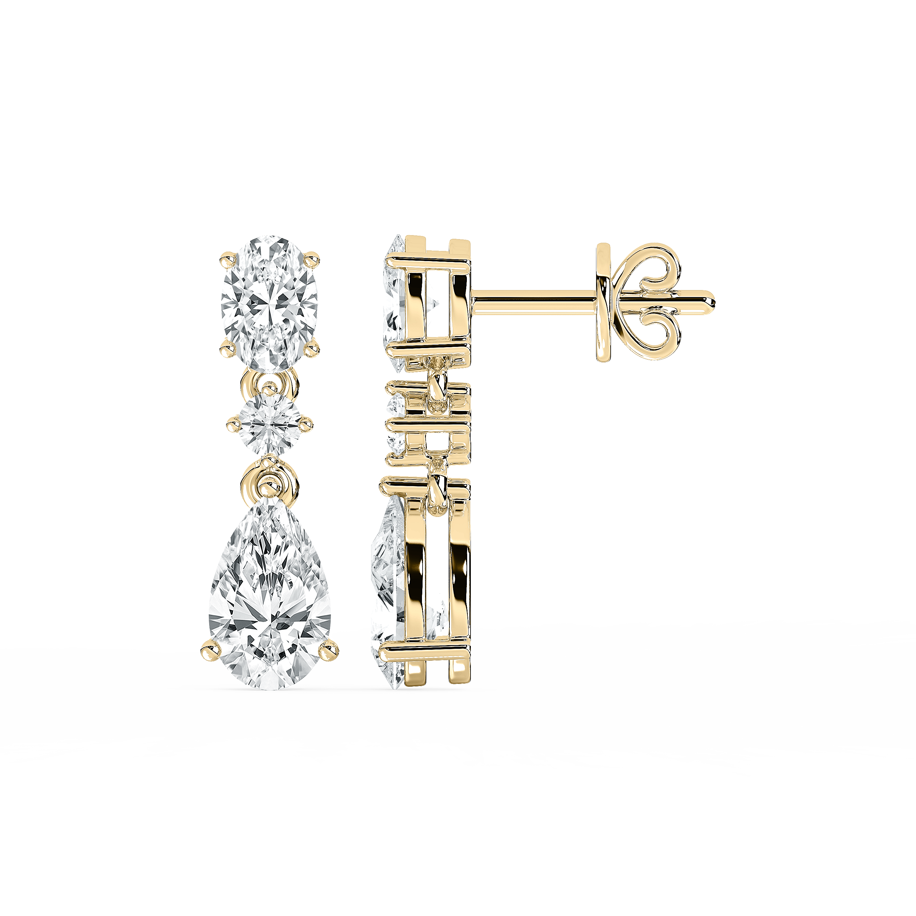 Alluring Gaze Pear Diamonds Danglers Earrings