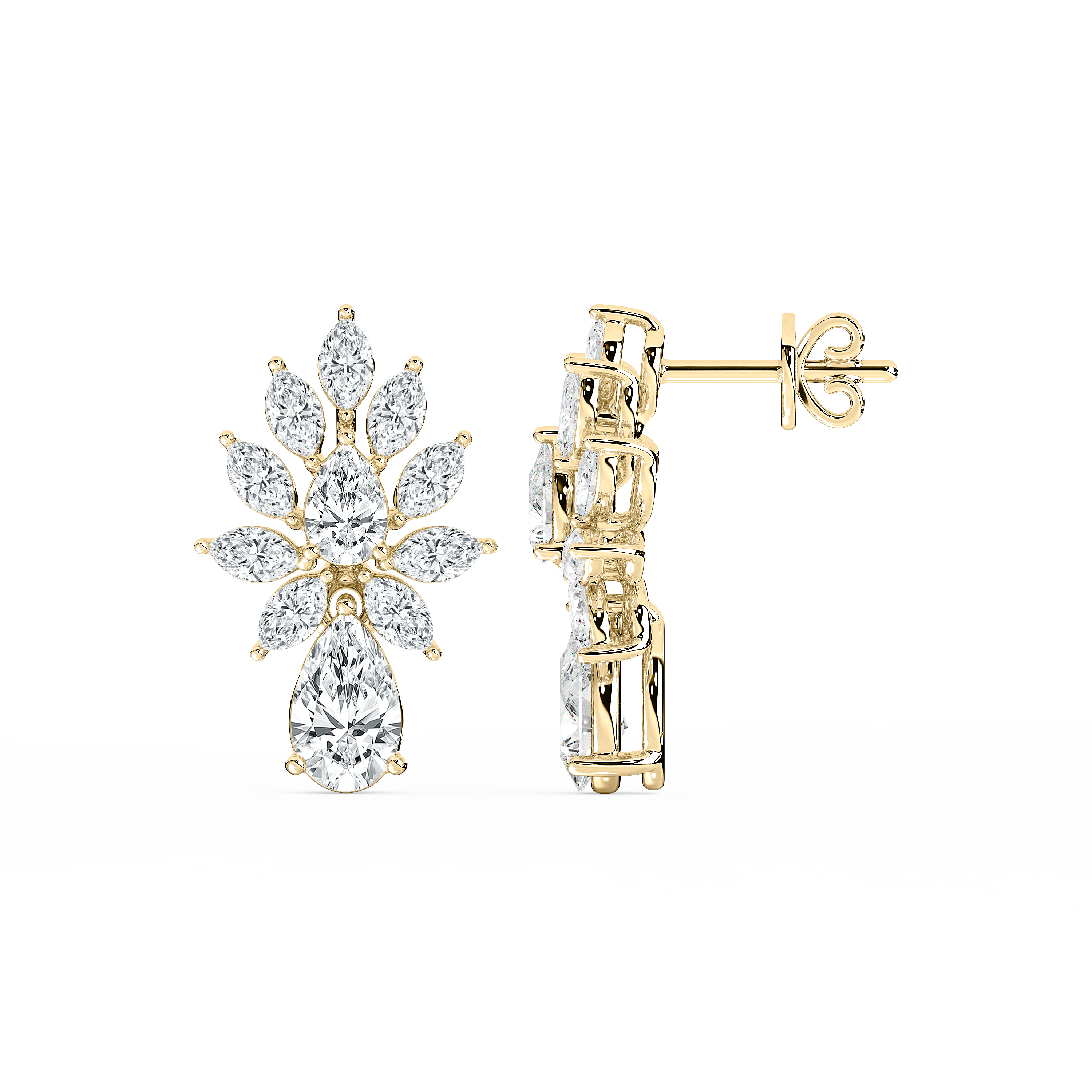 Artsy Marquise Diamond Drops Earrings