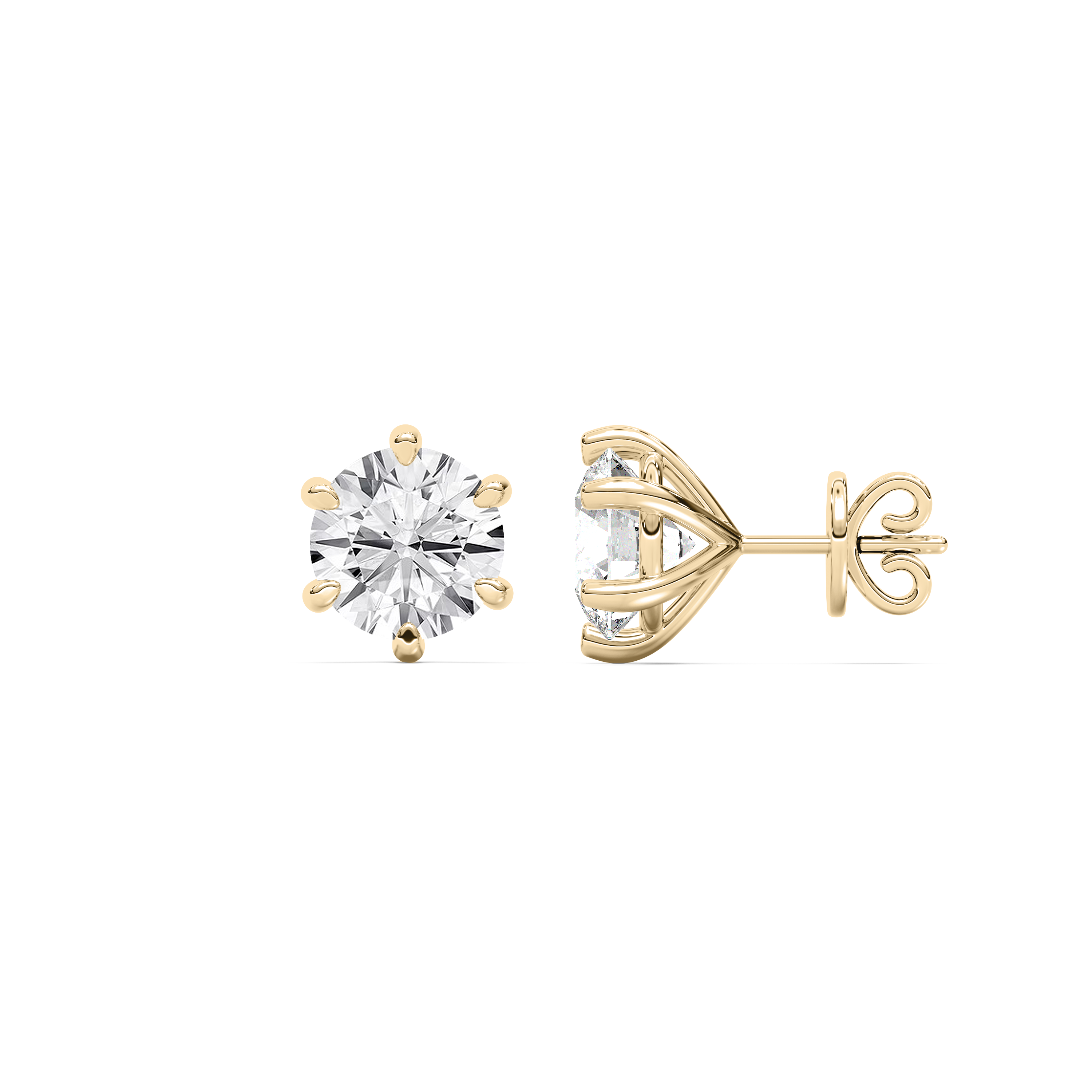4 Carat Round Diamond Welina Stud Earring