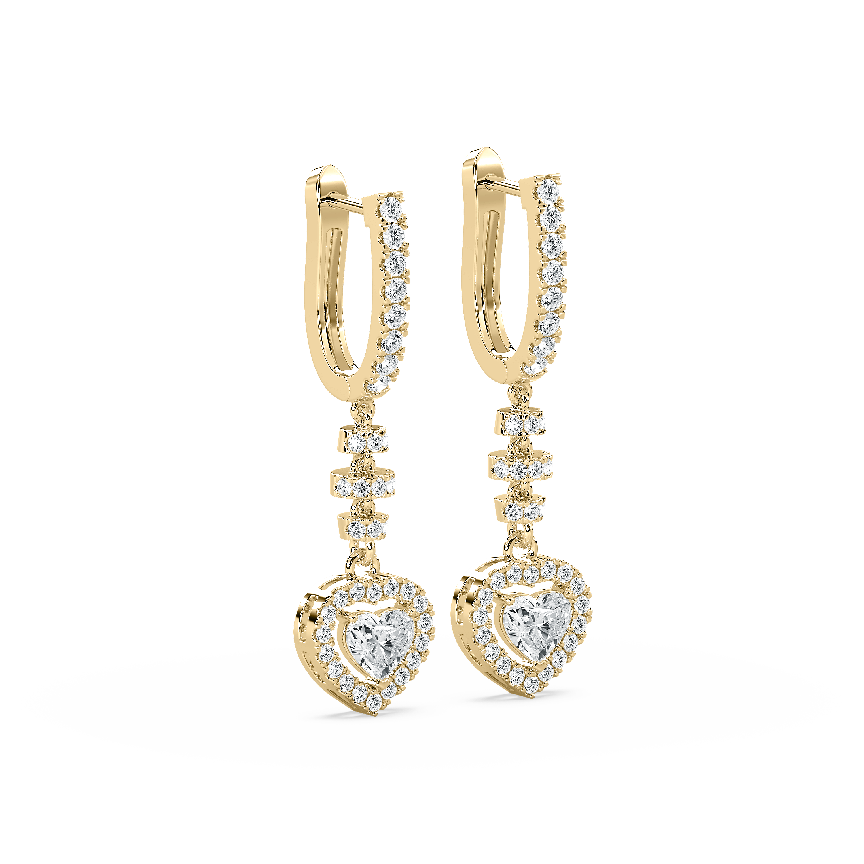Love Wins Heart Diamond Drops Earrings