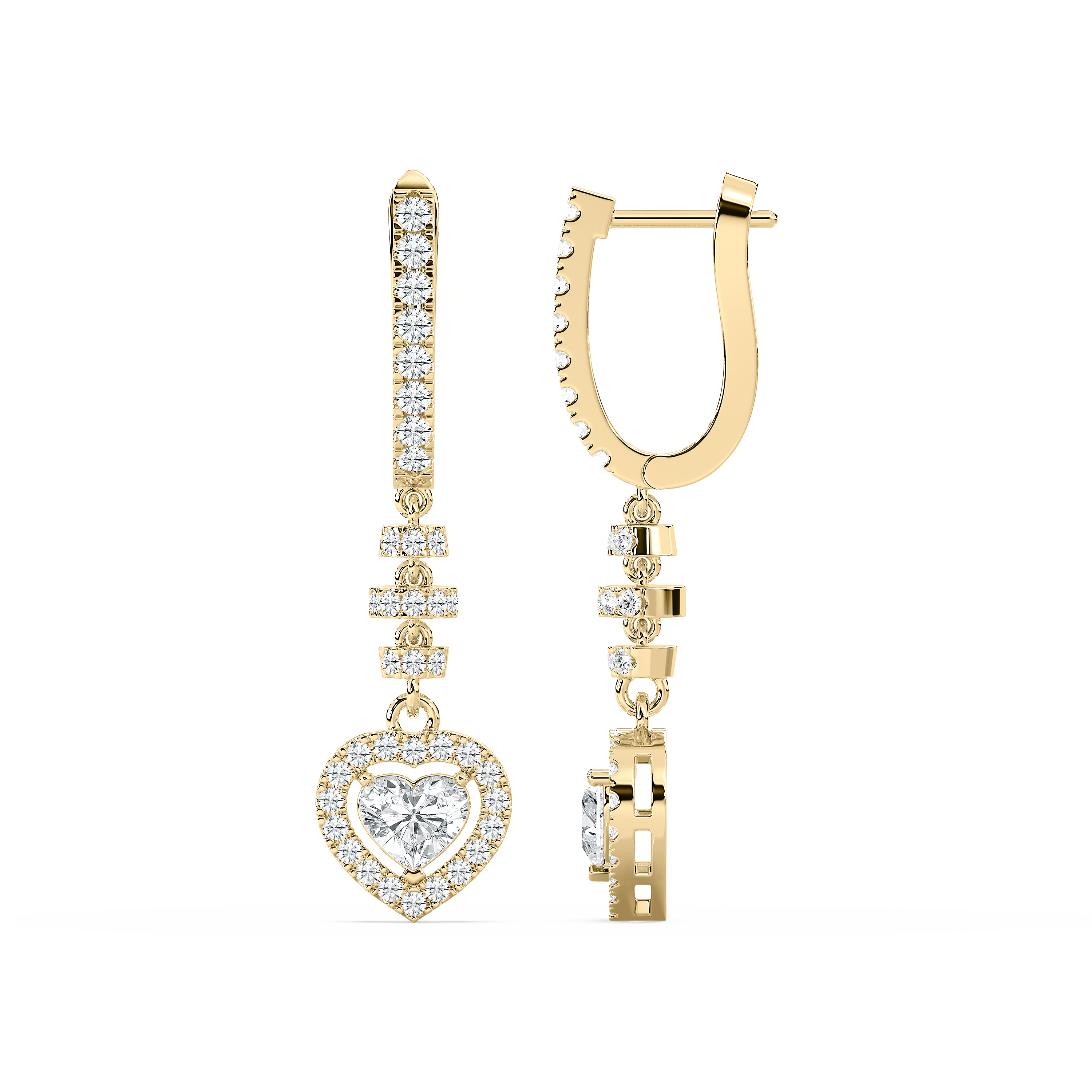 Love Wins Heart Diamond Drops Earrings