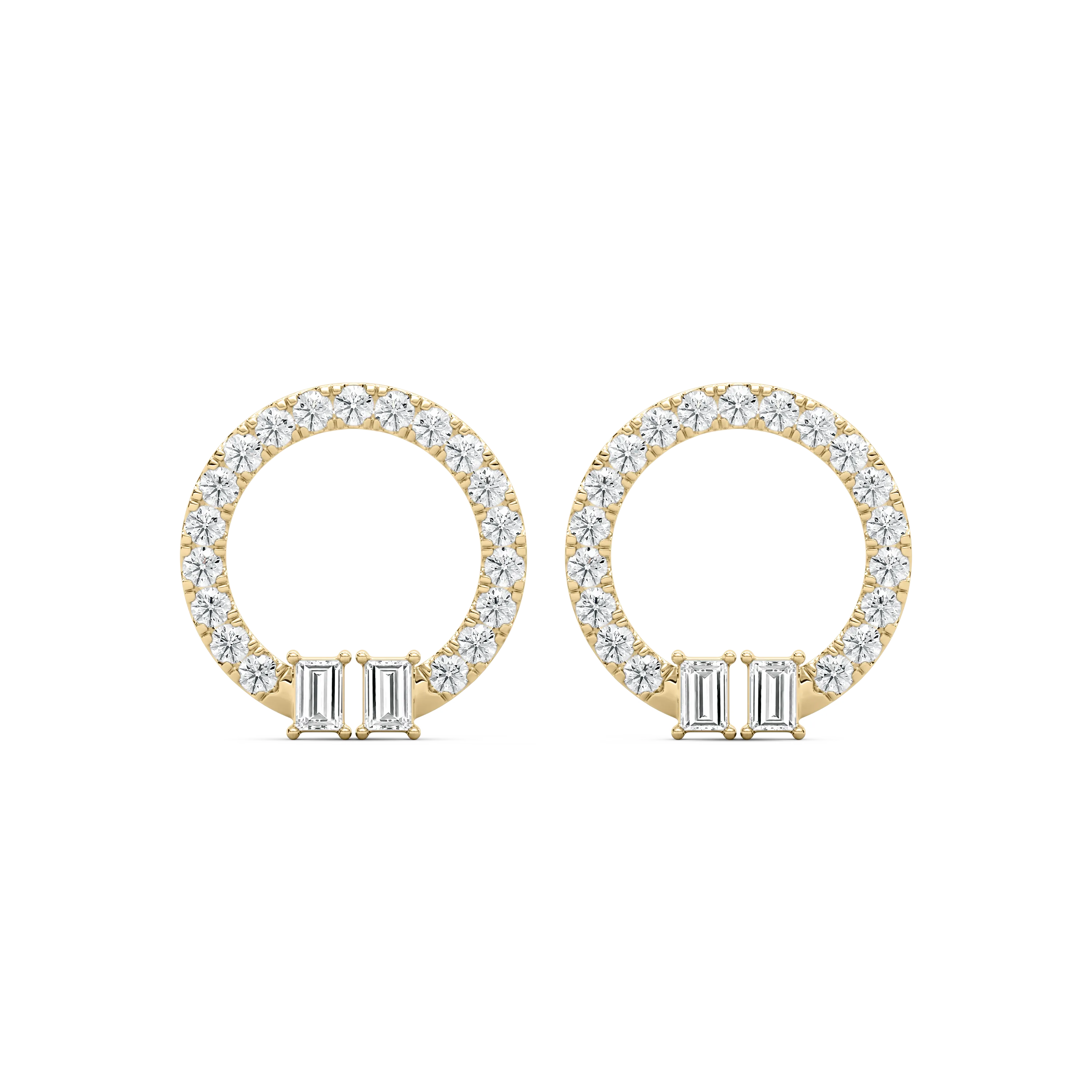 Crown Round Diamonds Fashion Earrings
