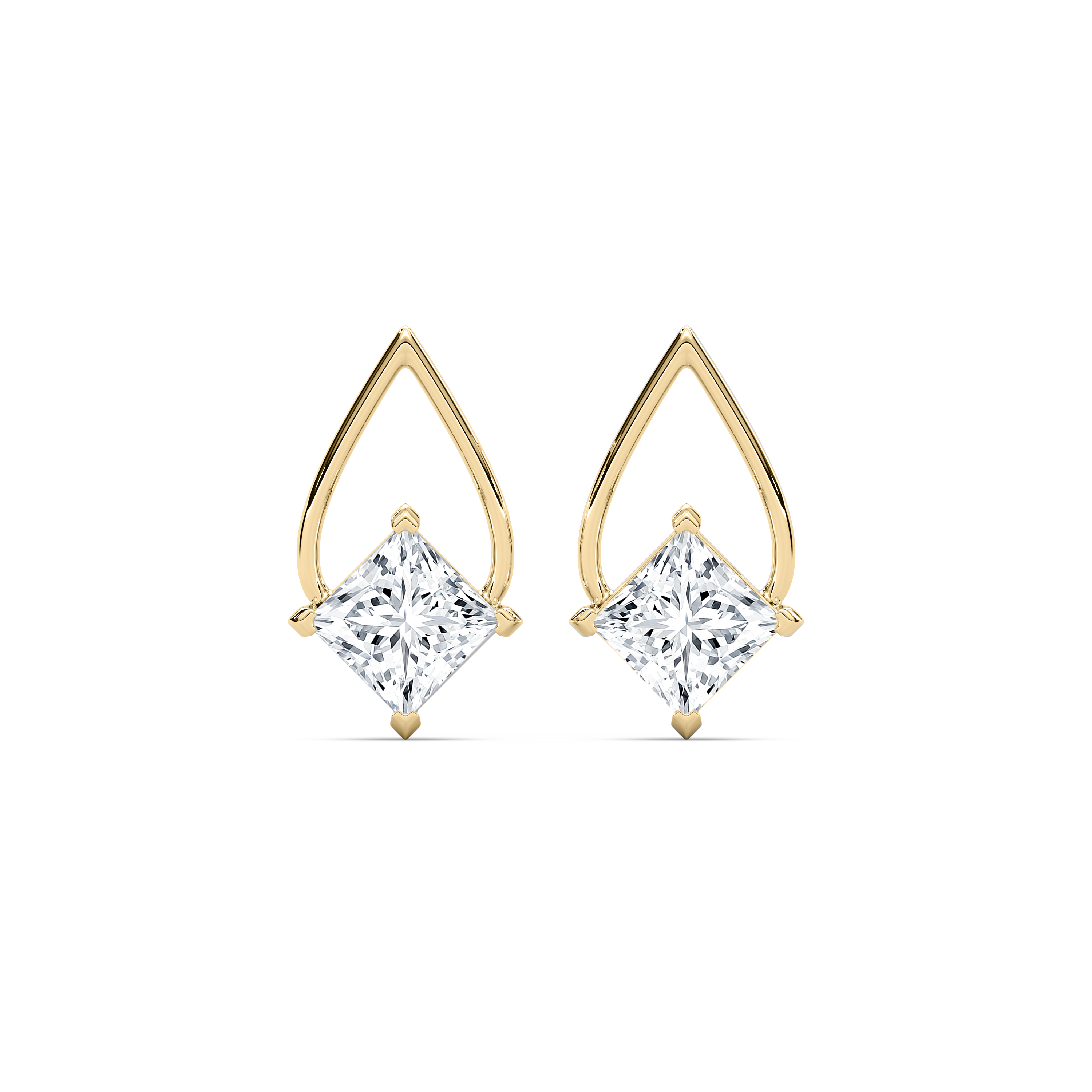 Raindrop Matrix Princess Diamonds Studs Earrings