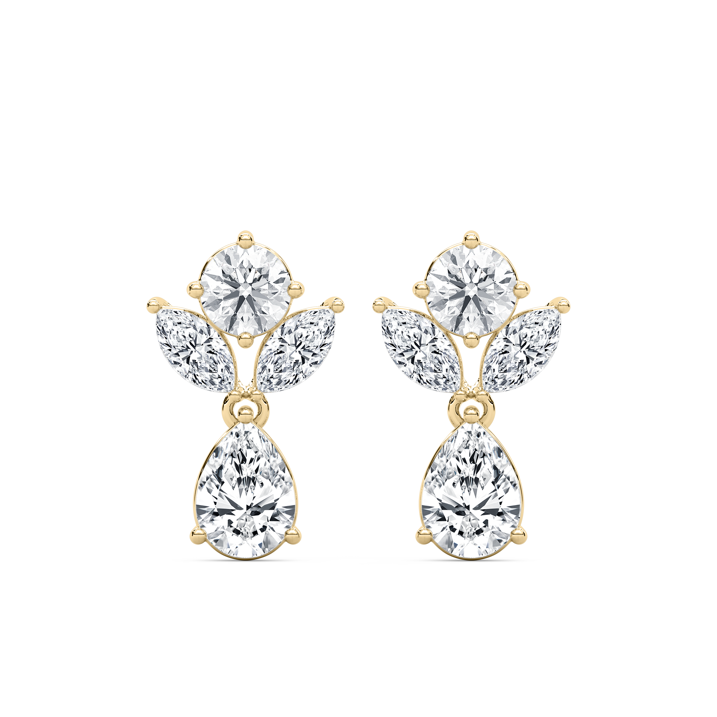 Serene Drop Pear Diamonds Earrings