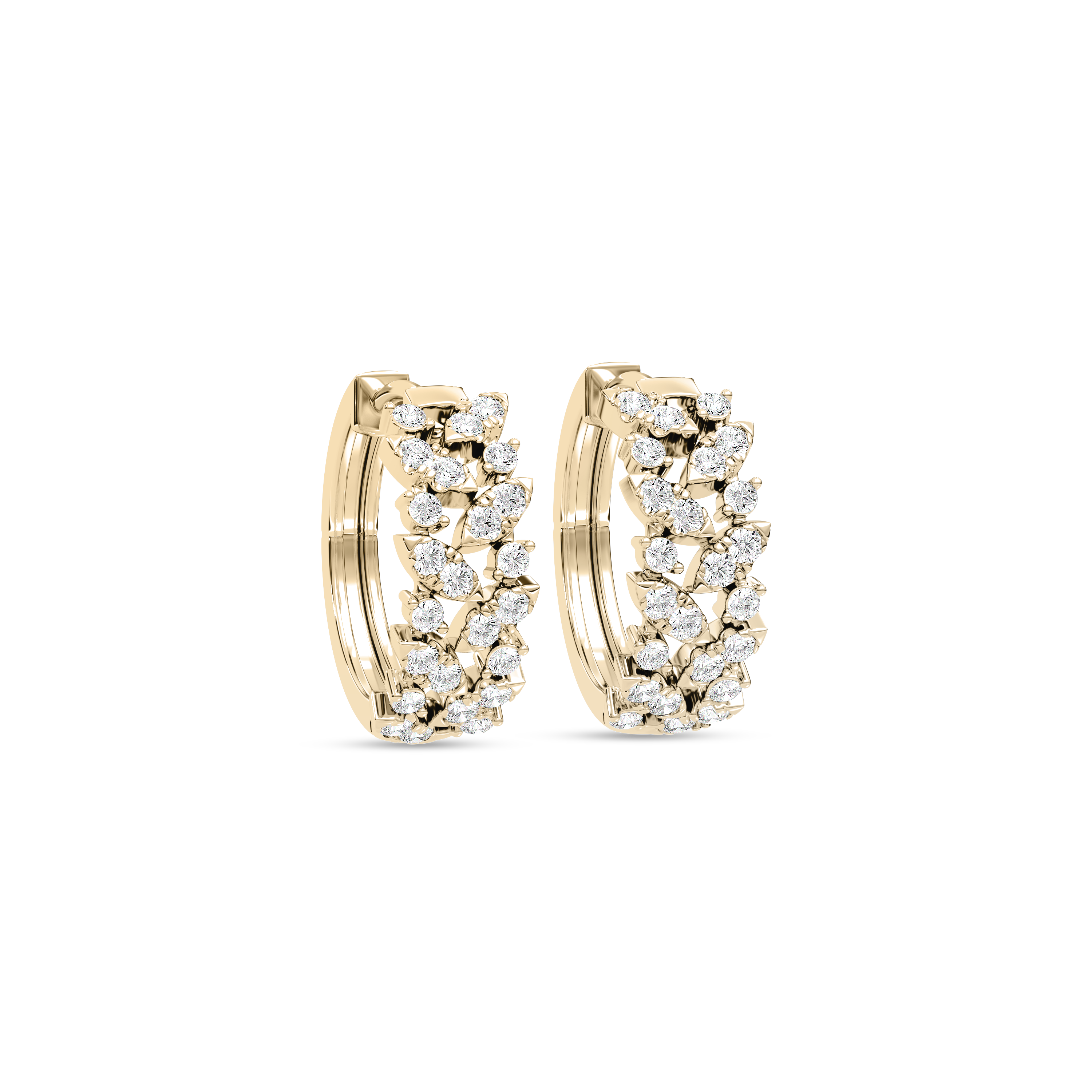 Shimmer and Shine Round Diamonds Hoops Earrings