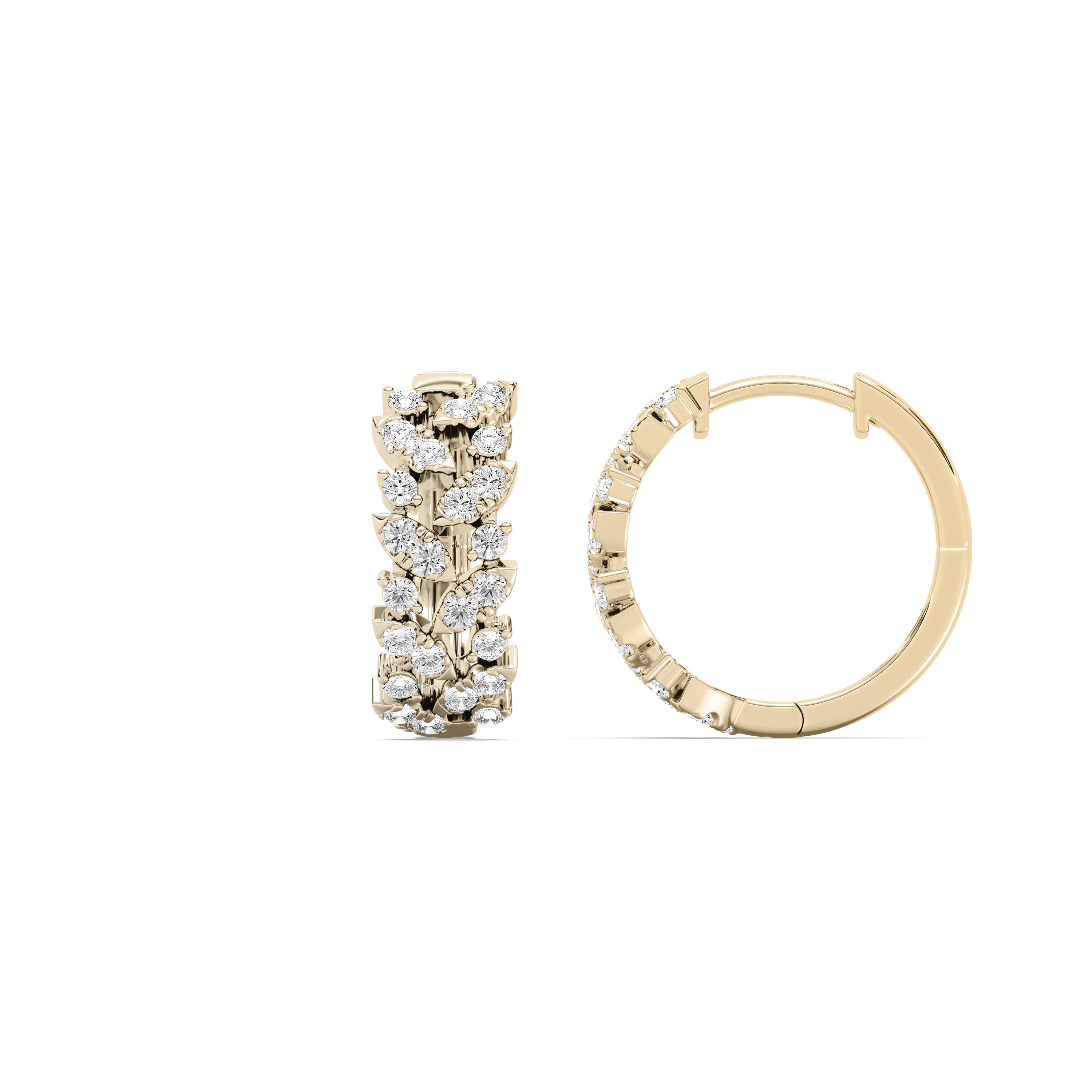 Shimmer and Shine Round Diamonds Hoops Earrings