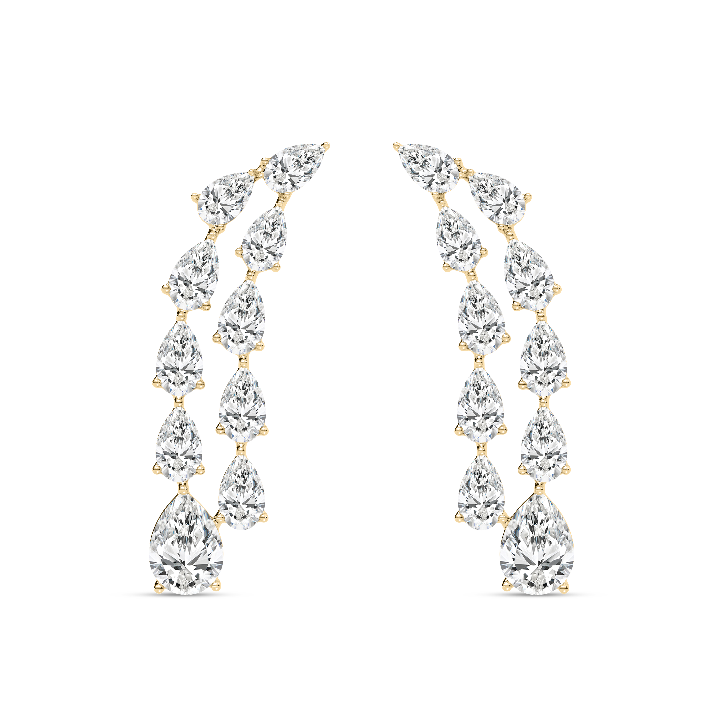 Shimmery Shower Pear Diamonds Danglers Earrings