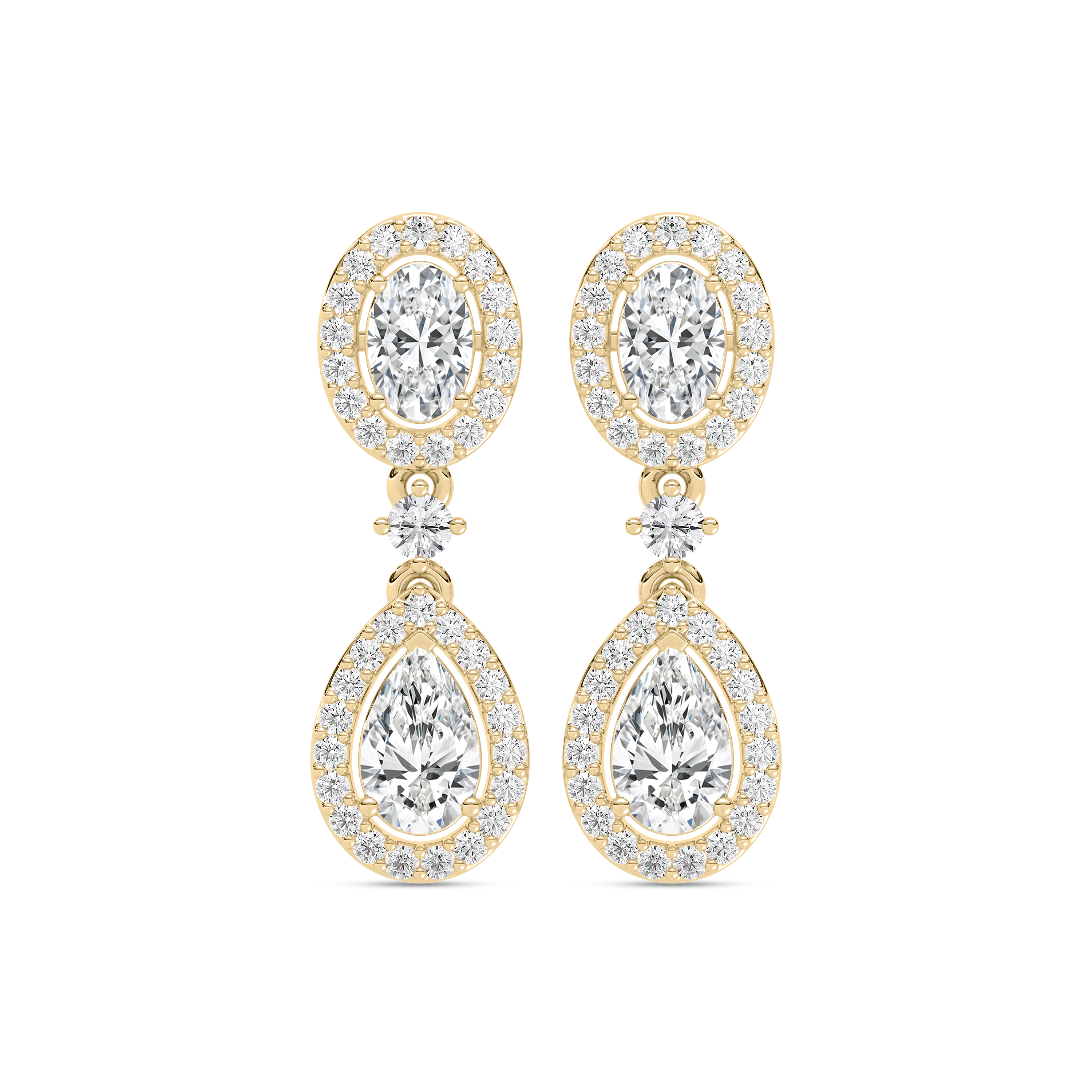 Trinity Promise Oval Diamond Dangler Earrings 