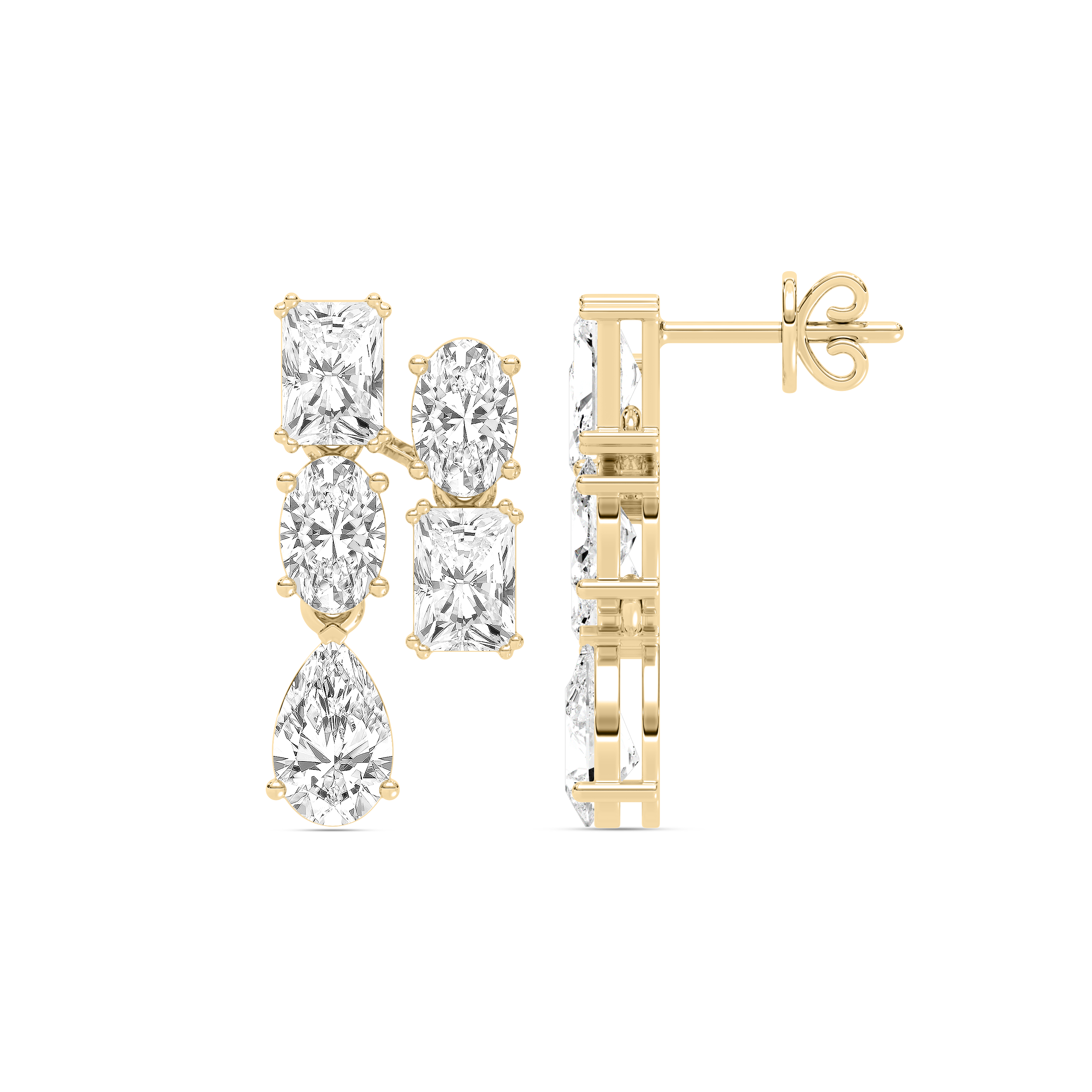 Uniquely Yours Multi Shapes Diamond Earrings