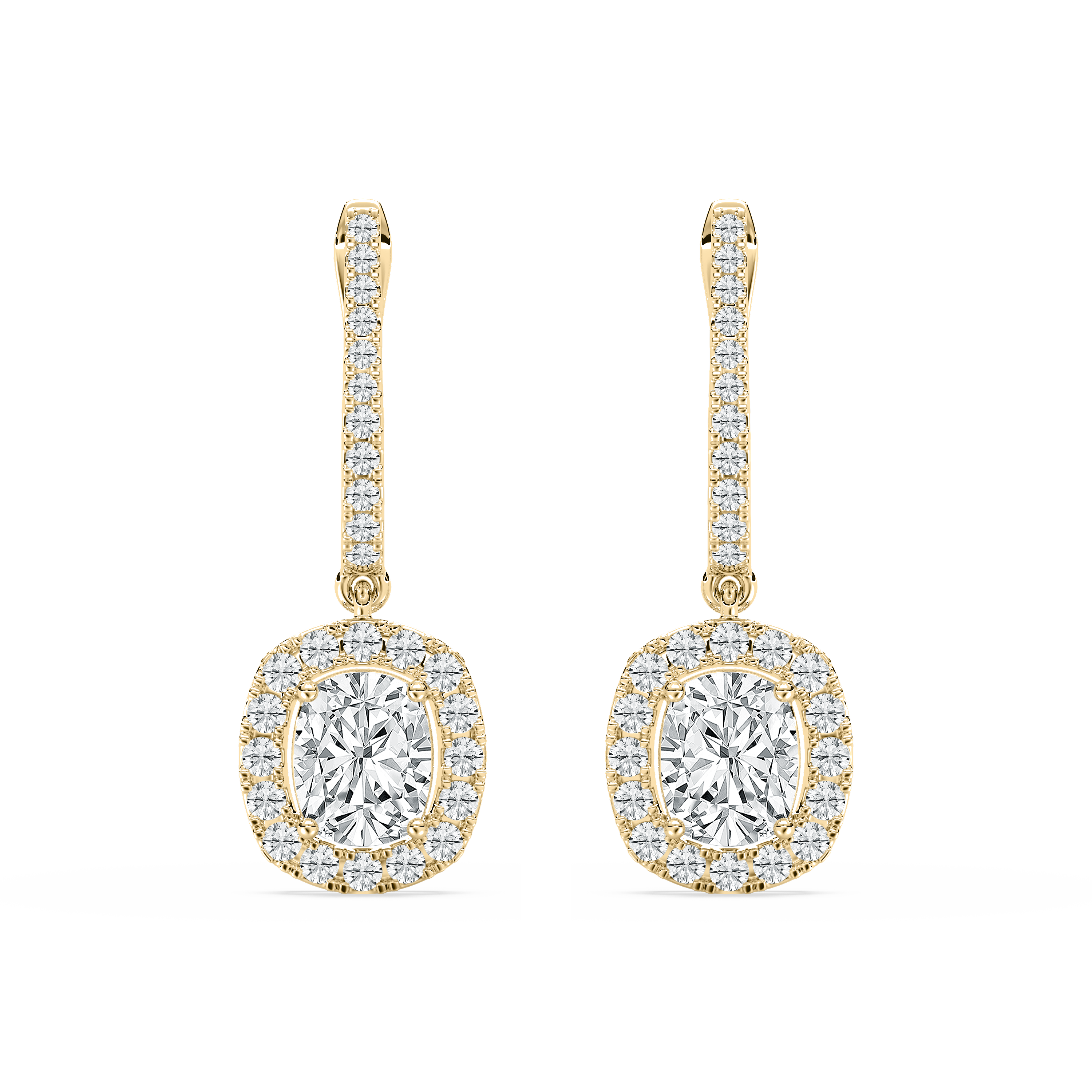 Cushion Cut Diamond Halo Earring