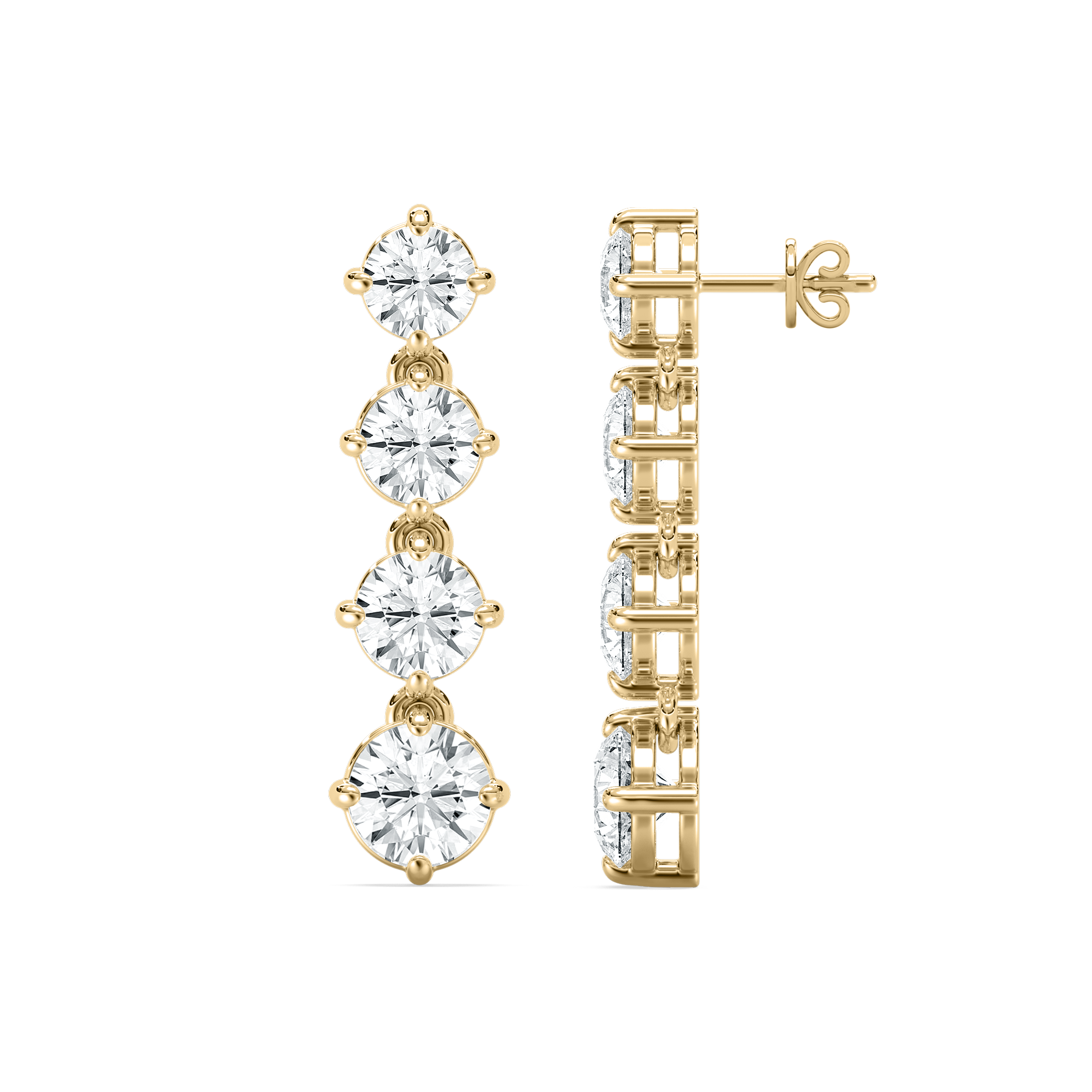 3 Carat Round Diamonds Dangler Earring