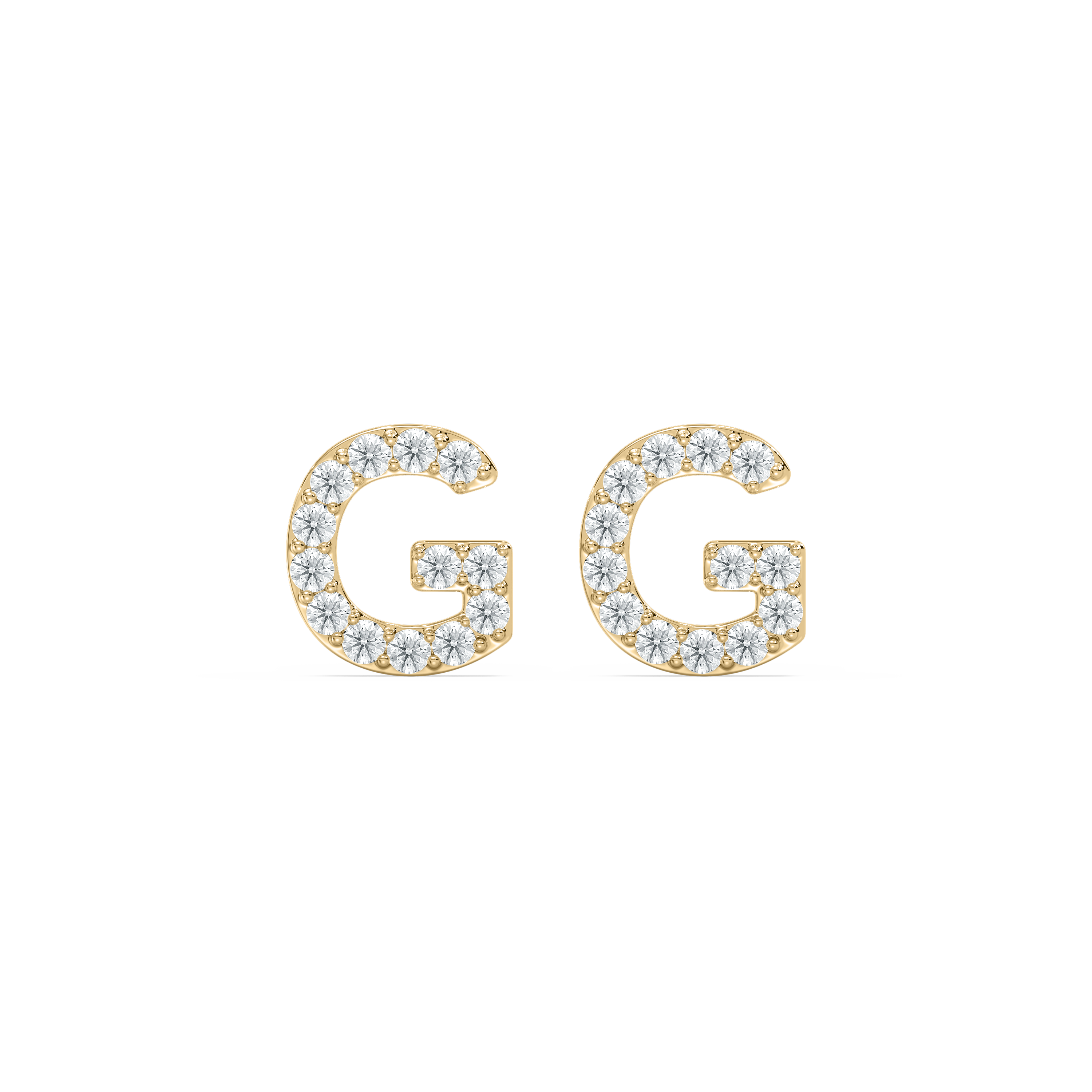 G Initial Alphabet Diamond  Earring