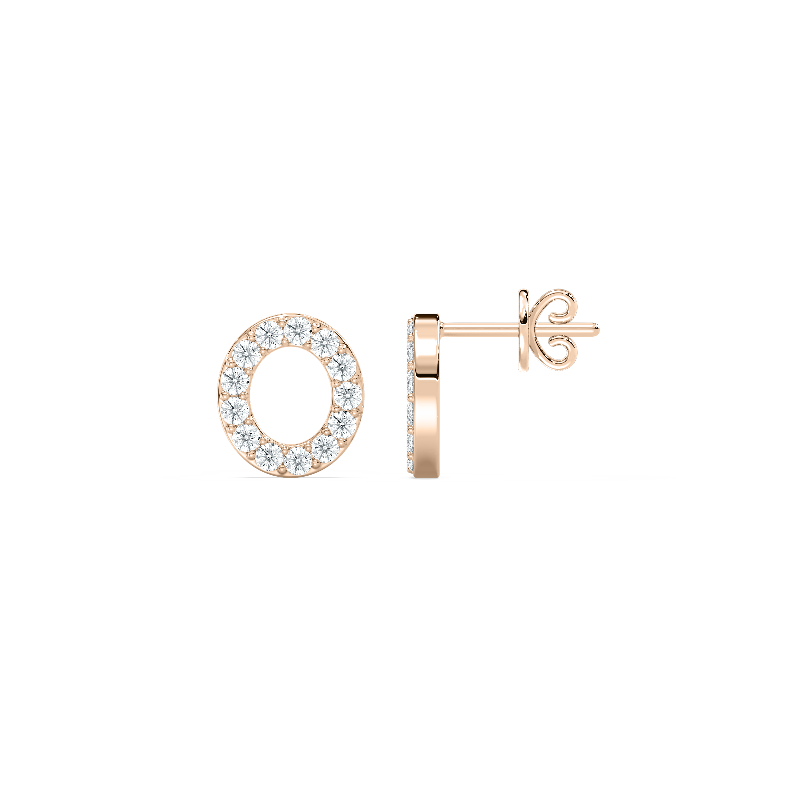 O Initial Alphabet Diamonds Earring